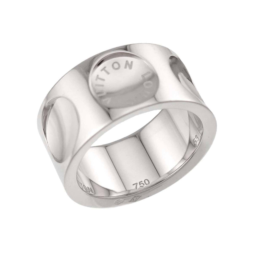 Louis Vuitton Petit Bague Empreinte Ring #53, 18K WG (White Gold 750) — Like New