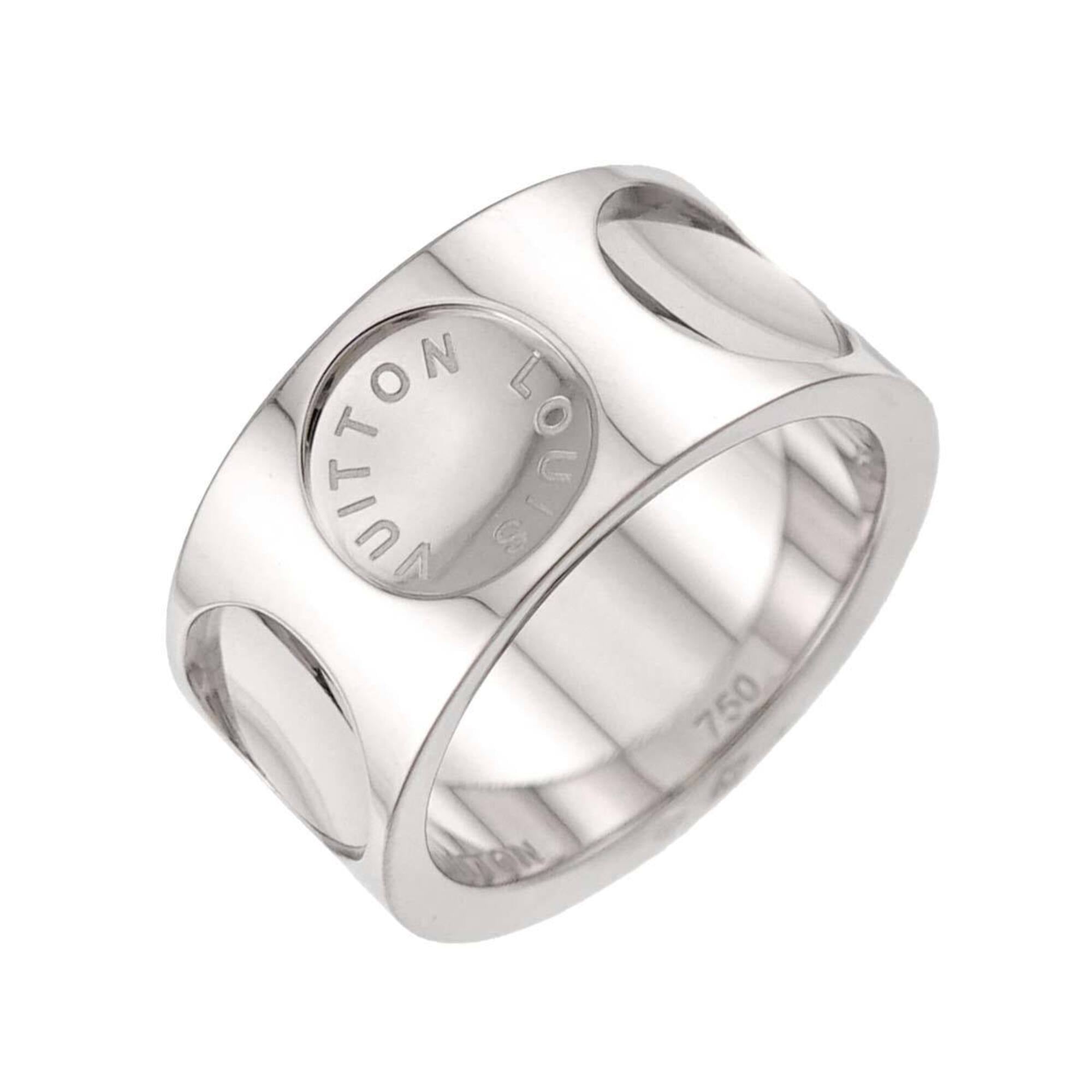 Louis Vuitton Petit Bague Empreinte Ring #53, 18K WG (White Gold 750) — Like New