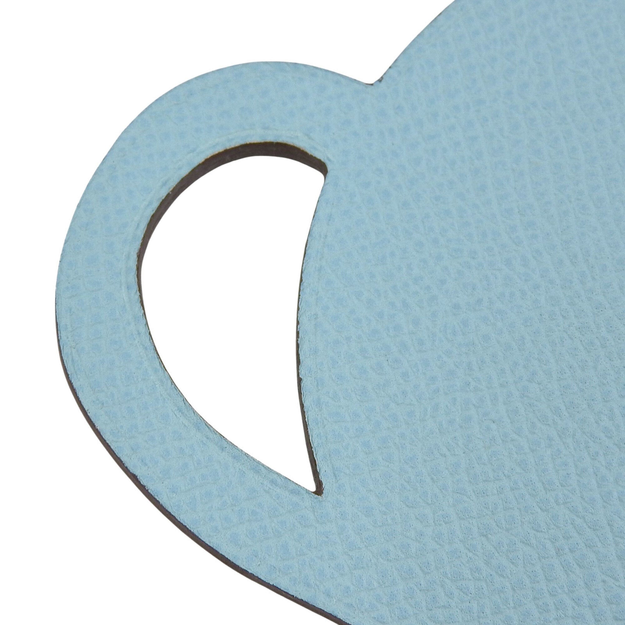 HERMES Petit H Teapot Leather Bag Charm, Light Blue & Black Bicolor, Women's — Like New