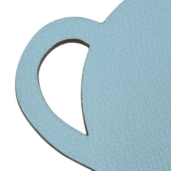 HERMES Petit H Teapot Leather Bag Charm, Light Blue & Black Bicolor, Women's — Like New
