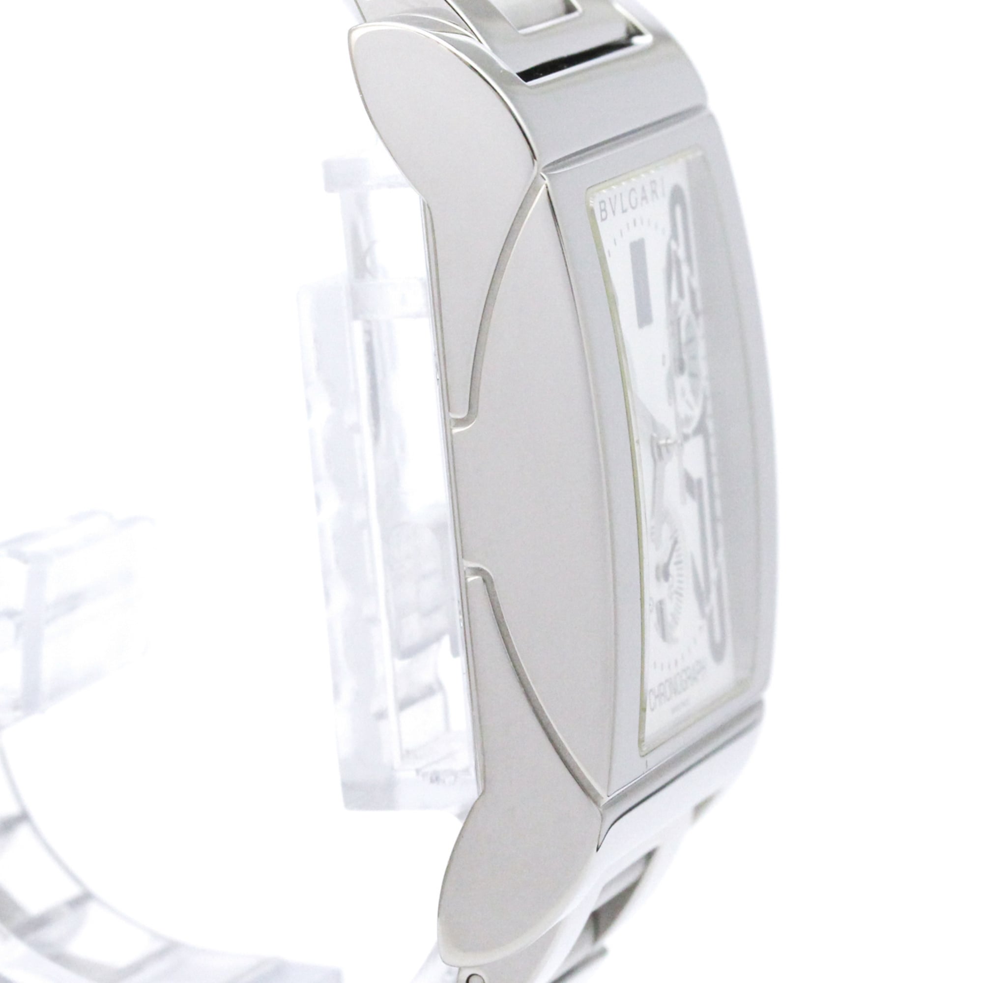 BVLGARI Rettangolo Stainless Steel Quartz Mens Watch RTC49S Polished — Very Good