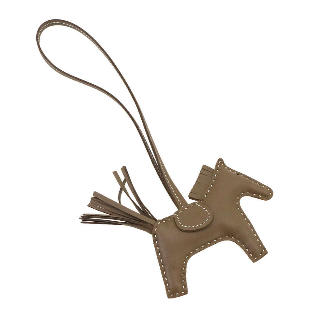 Hermes Rodeo PM Accessory Bag Charm, Agneau Milo, Etoupe, K Stamp — New - Store Return