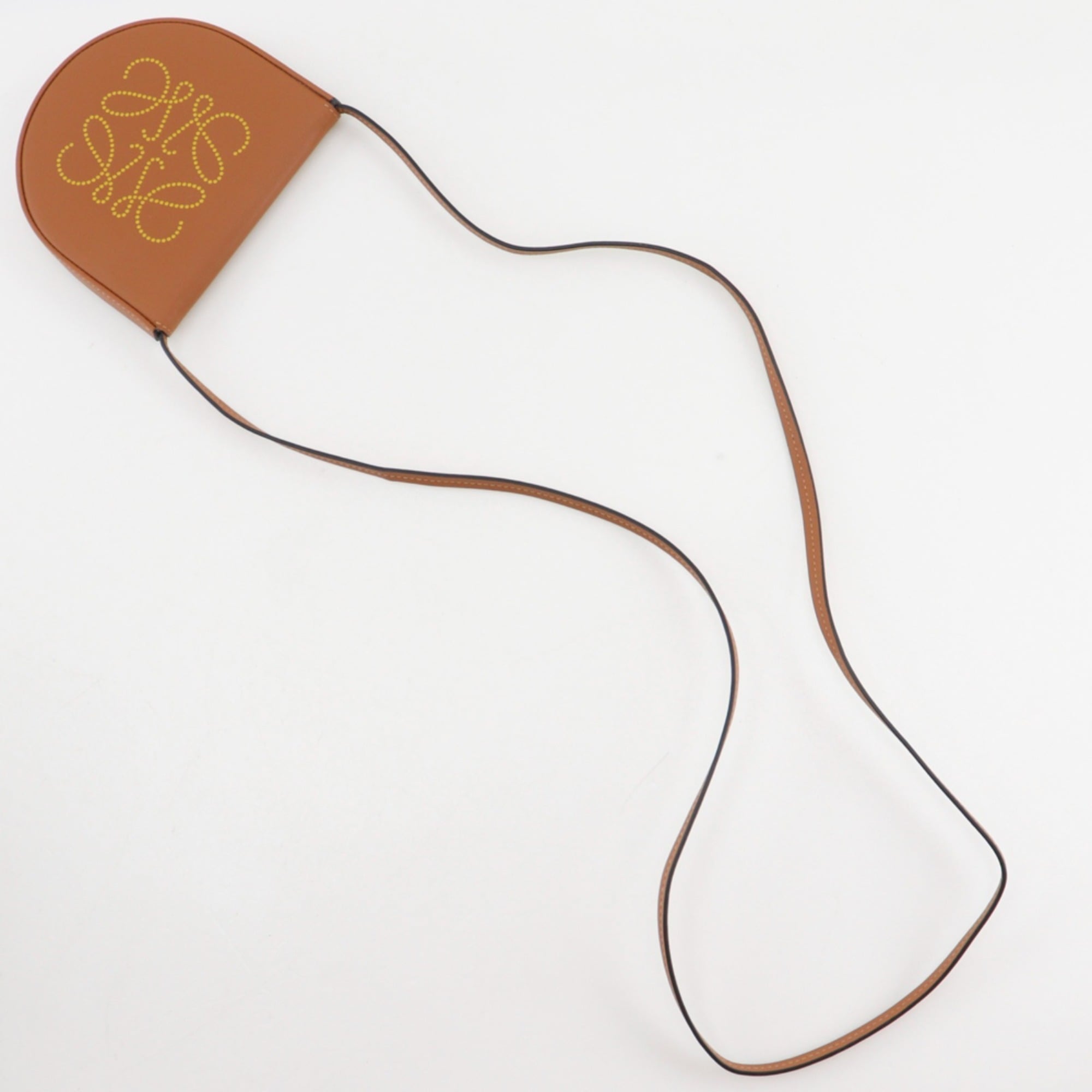 Loewe Heel Pouch Mini Shoulder Bag, Anagram Pattern, 102027, Leather, Brown, Women's — Like New