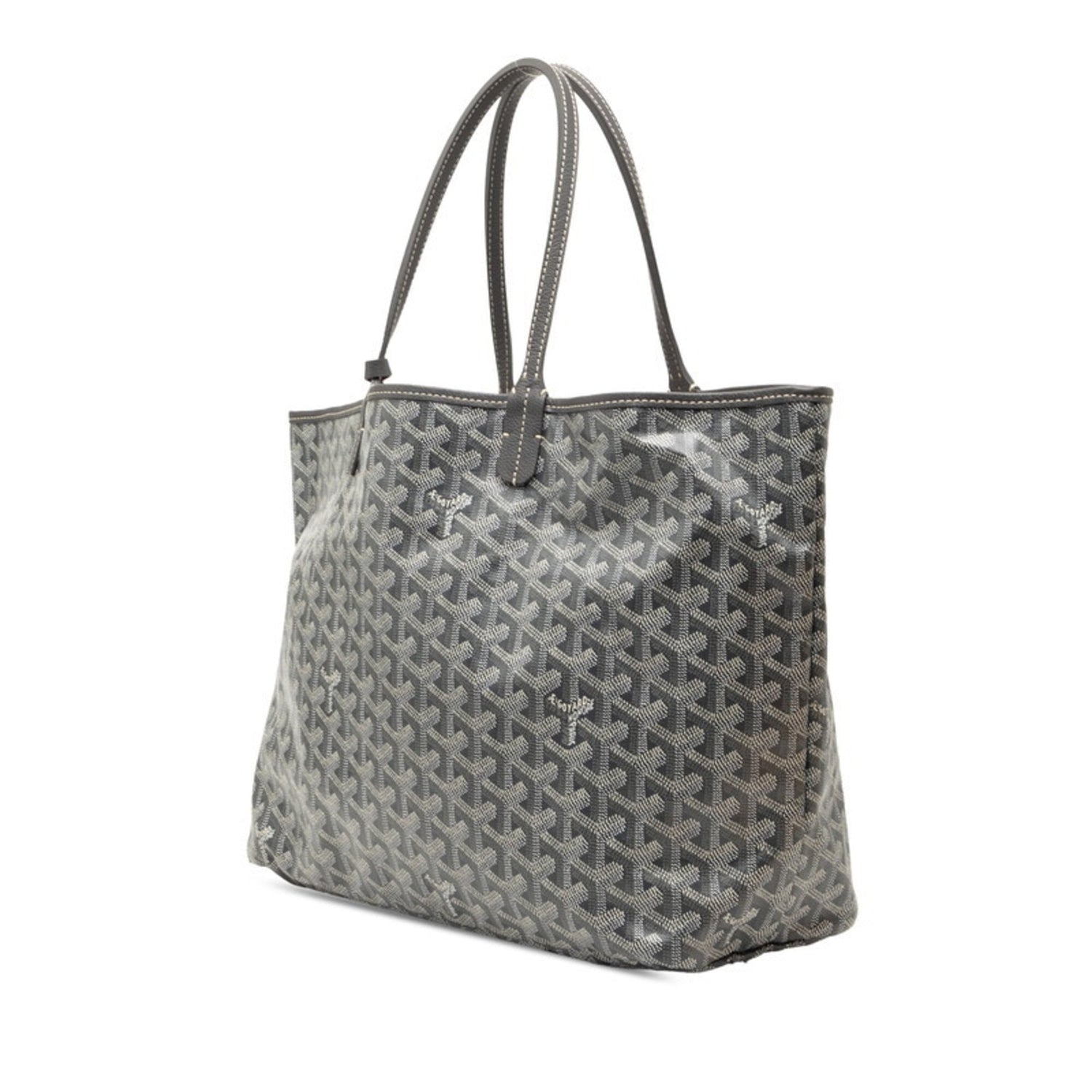 Goyard Saint Louis PM Tote Bag Shoulder Gray Leather Women's GOYARD