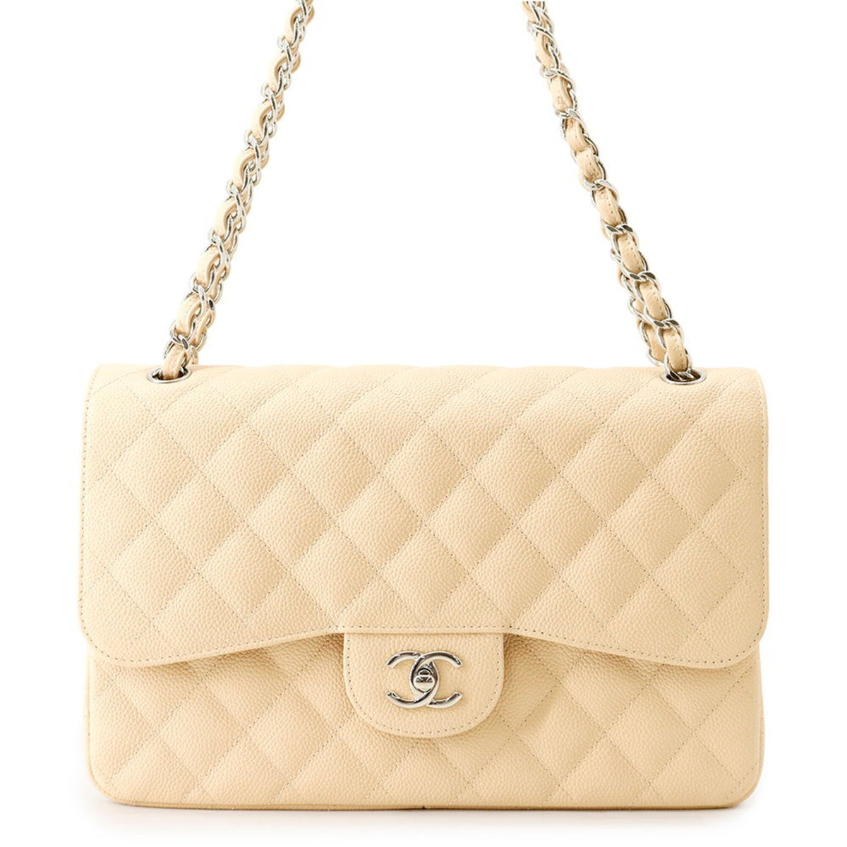 Chanel Chain Shoulder Bag Matelassé 30 Coco Mark Caviar Skin A58600 CHANEL Large Handbag Women's — Like New