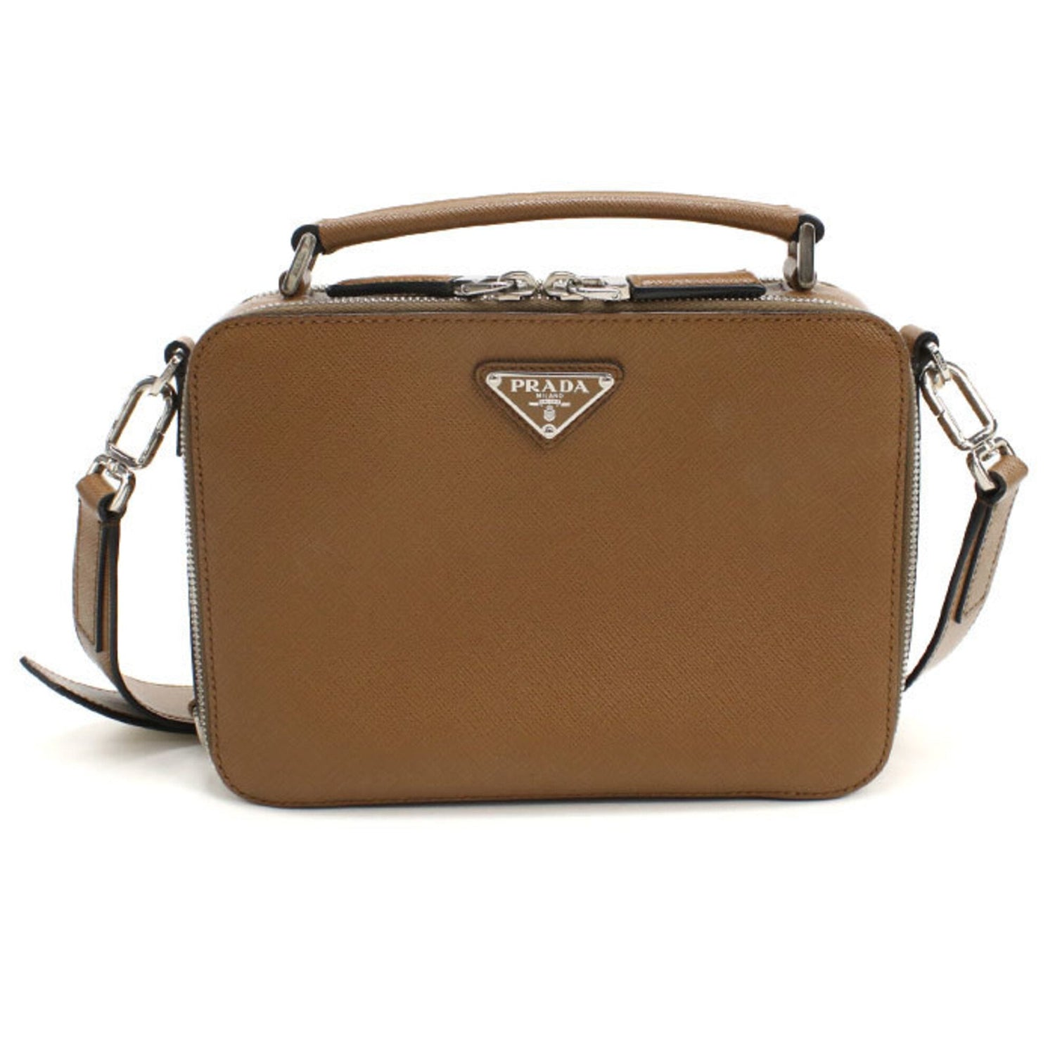 PRADA Prada handbag 2VH069 2WAY Saffiano leather men's brown