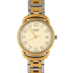 Hermes Pullman Two-Tone Stainless Steel x Gold-Plated Quartz Watch — Good