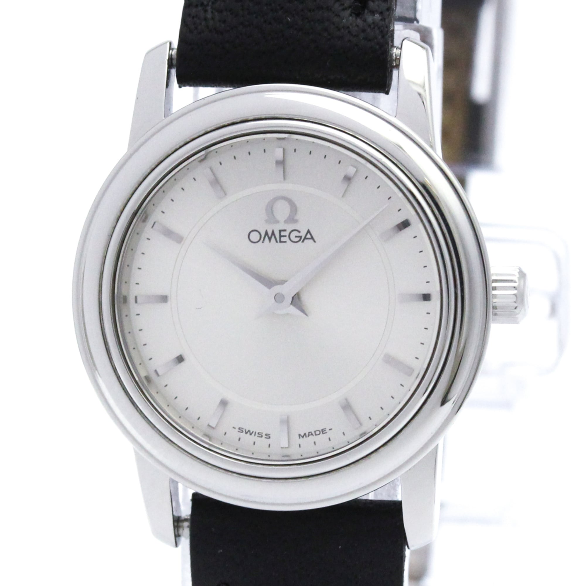 OMEGA De Ville Prestige Steel Leather Quartz Ladies Watch 4870.31.01 Polished — Very Good