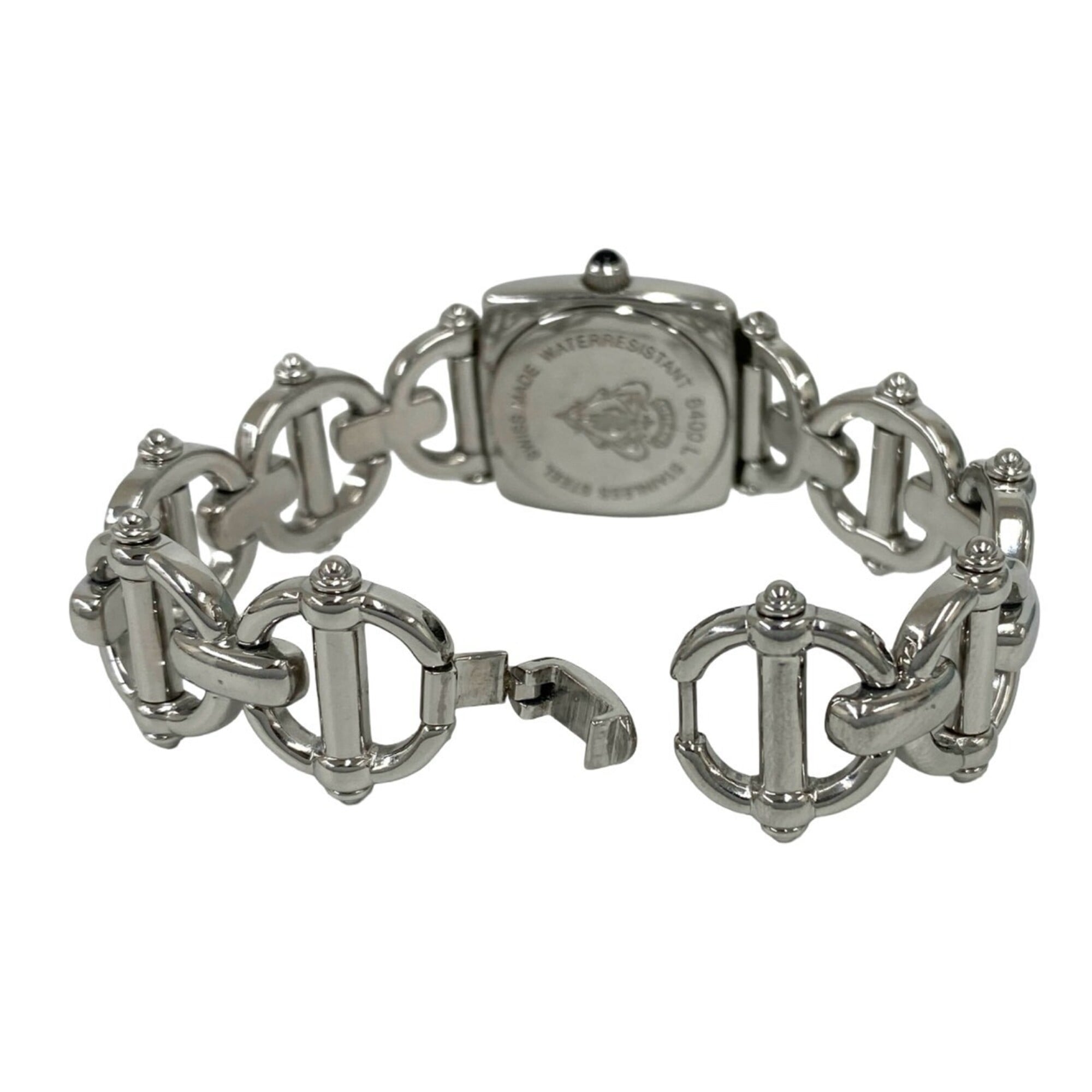 GUCCI Horsebit Chain Stainless Steel Quartz Wristwatch, Silver, 37483 — Good