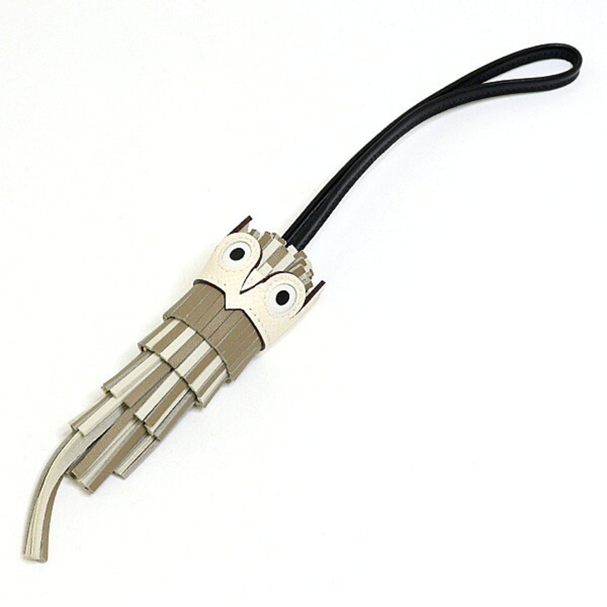 Hermes Bag Charm Chouette Grey Lambskin/Epsom/Swift Owl K Stamp (2025) S — Like New