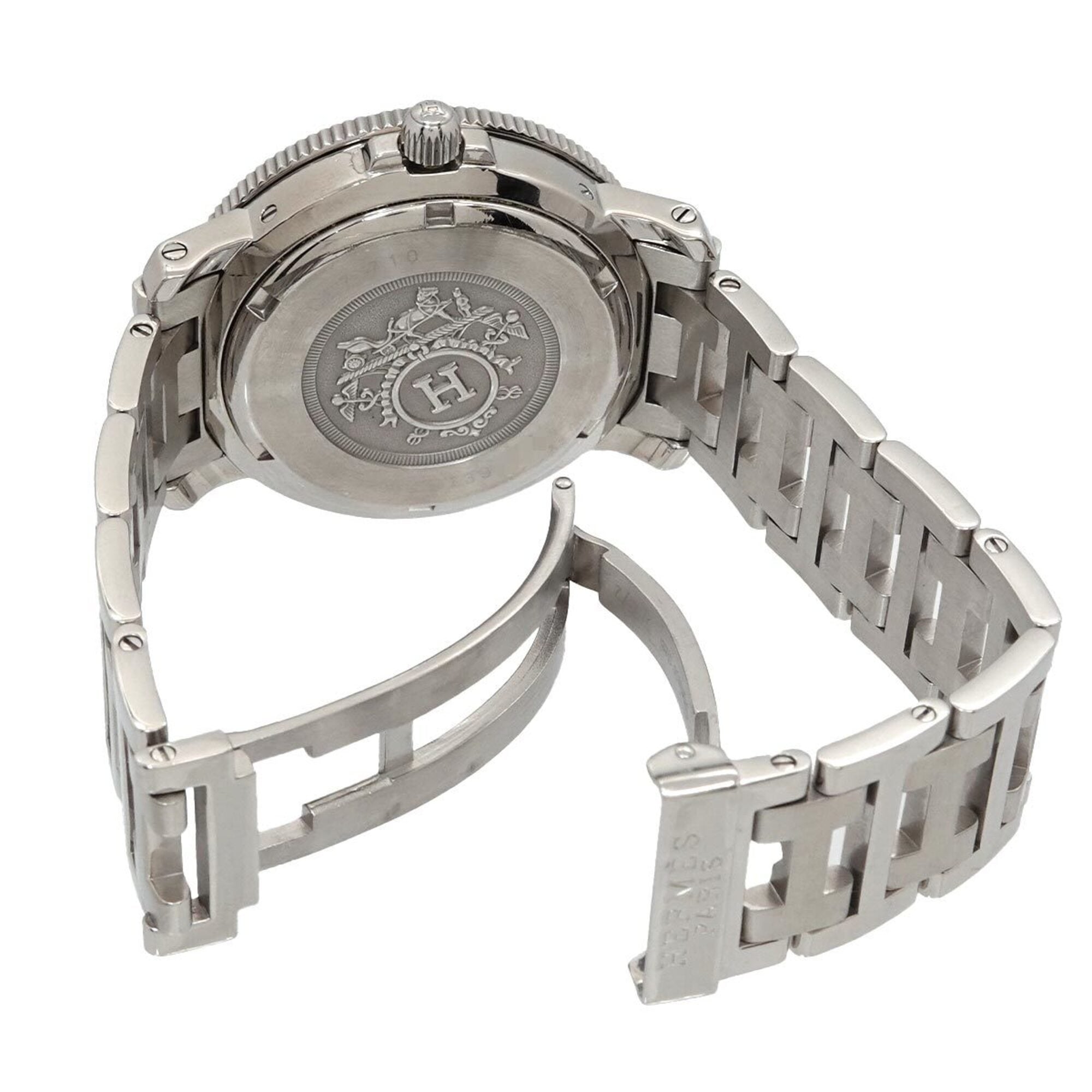 Hermes HERMES Clipper Diver CL7 710 Men's Watch Date Blue Quartz — Very Good