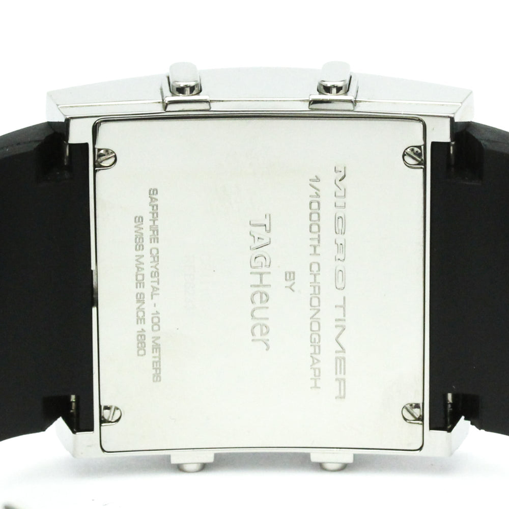 TAG HEUER Microtimer Steel Rubber Quartz Mens Watch CS111C Polished — Very Good