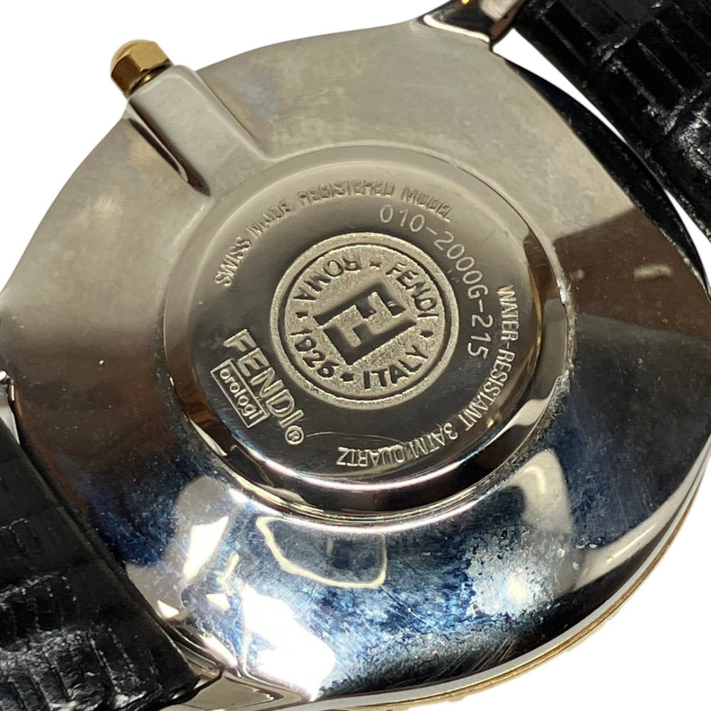 Fendi watch, total weight 41.2g, stainless steel, genuine leather strap, quartz movement, white dial, 2000G — Good