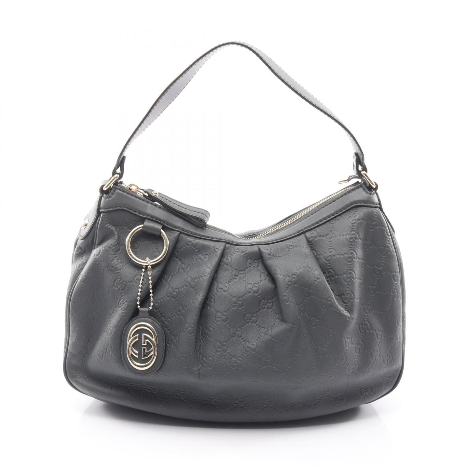 Gucci Sukey Guccissima Shoulder Bag/Handbag, Leather, Women's, Gray, 364843