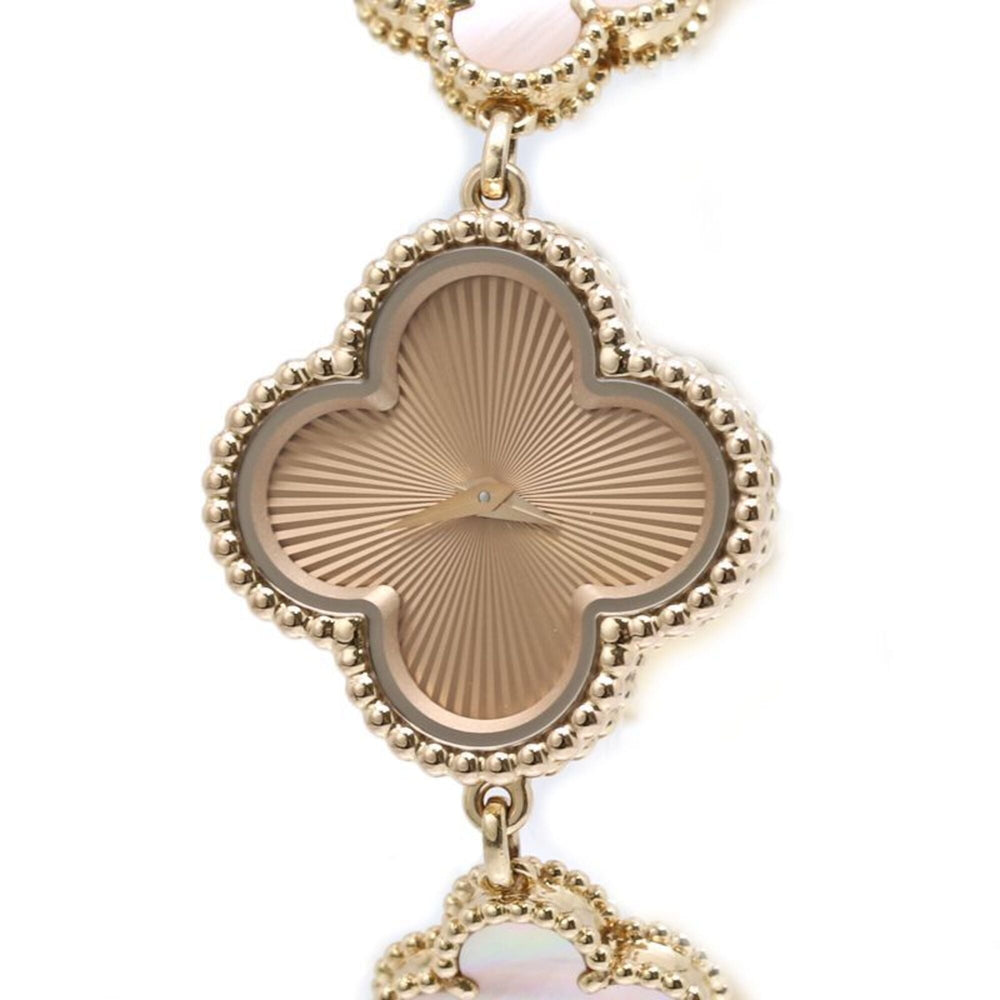 Van Cleef & Arpels Sweet Alhambra Guilloche VCARO90100 2386240 Women's Watch 18K Rose Gold 40437 — Very Good