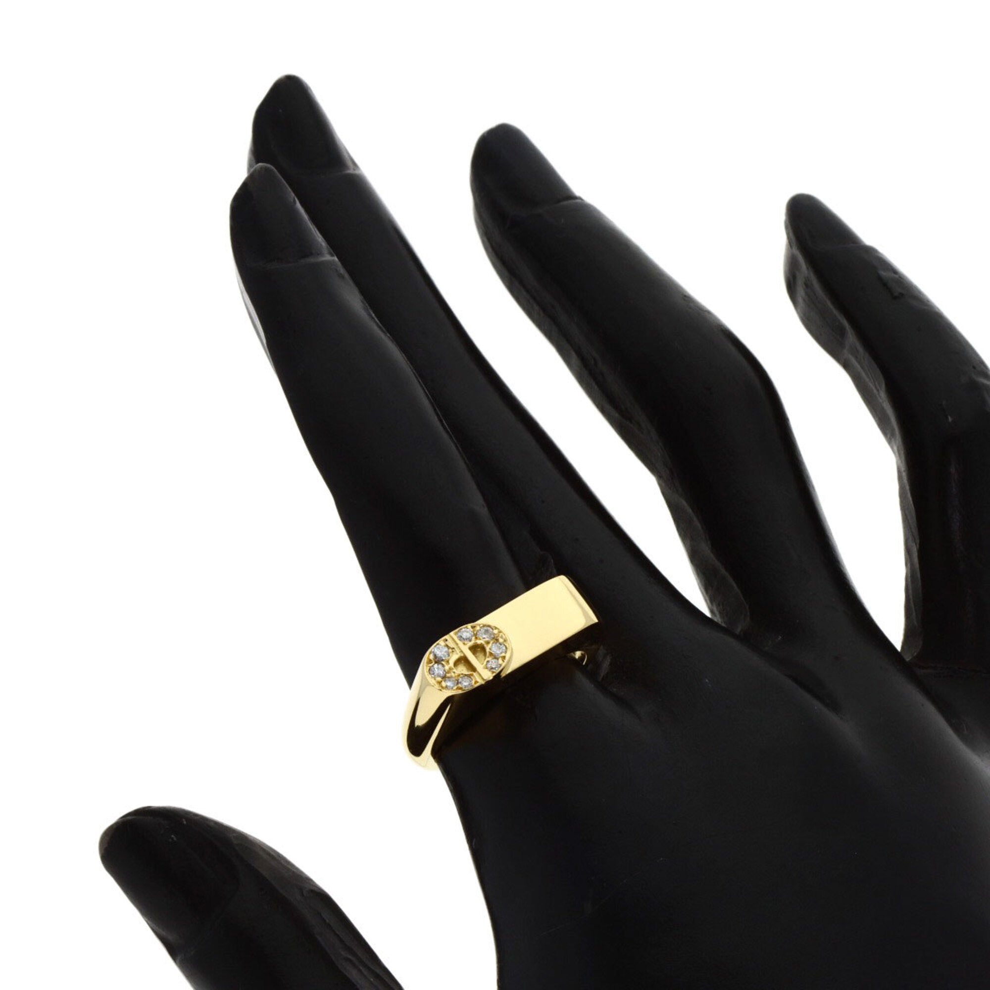 Christian Dior Dior CD Logo Diamond Ring, 18K Yellow Gold, Women's — Like New