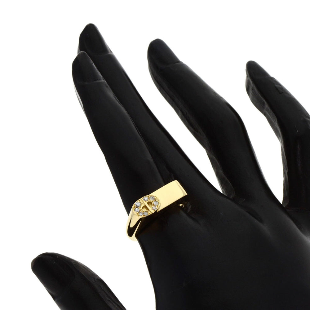 Christian Dior Dior CD Logo Diamond Ring, 18K Yellow Gold, Women's — Like New