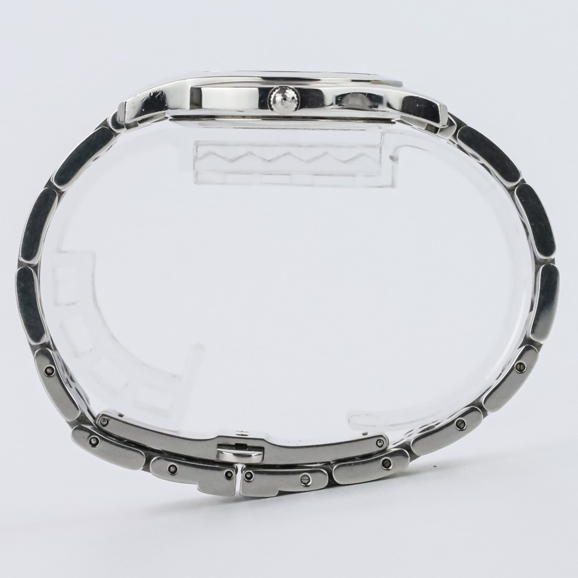 GUCCI Quartz Watch 5500M Black Dial Silver Color Men's — Very Good