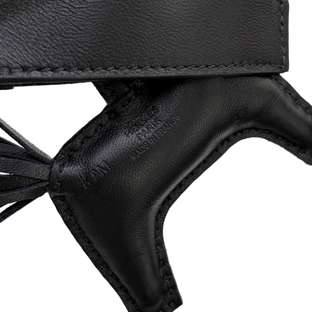 Hermes Rodeo Robeo Rock PM accessory bag charm, Agneau Milo Swift leather, black with gold studs, K stamp — New - Store Return