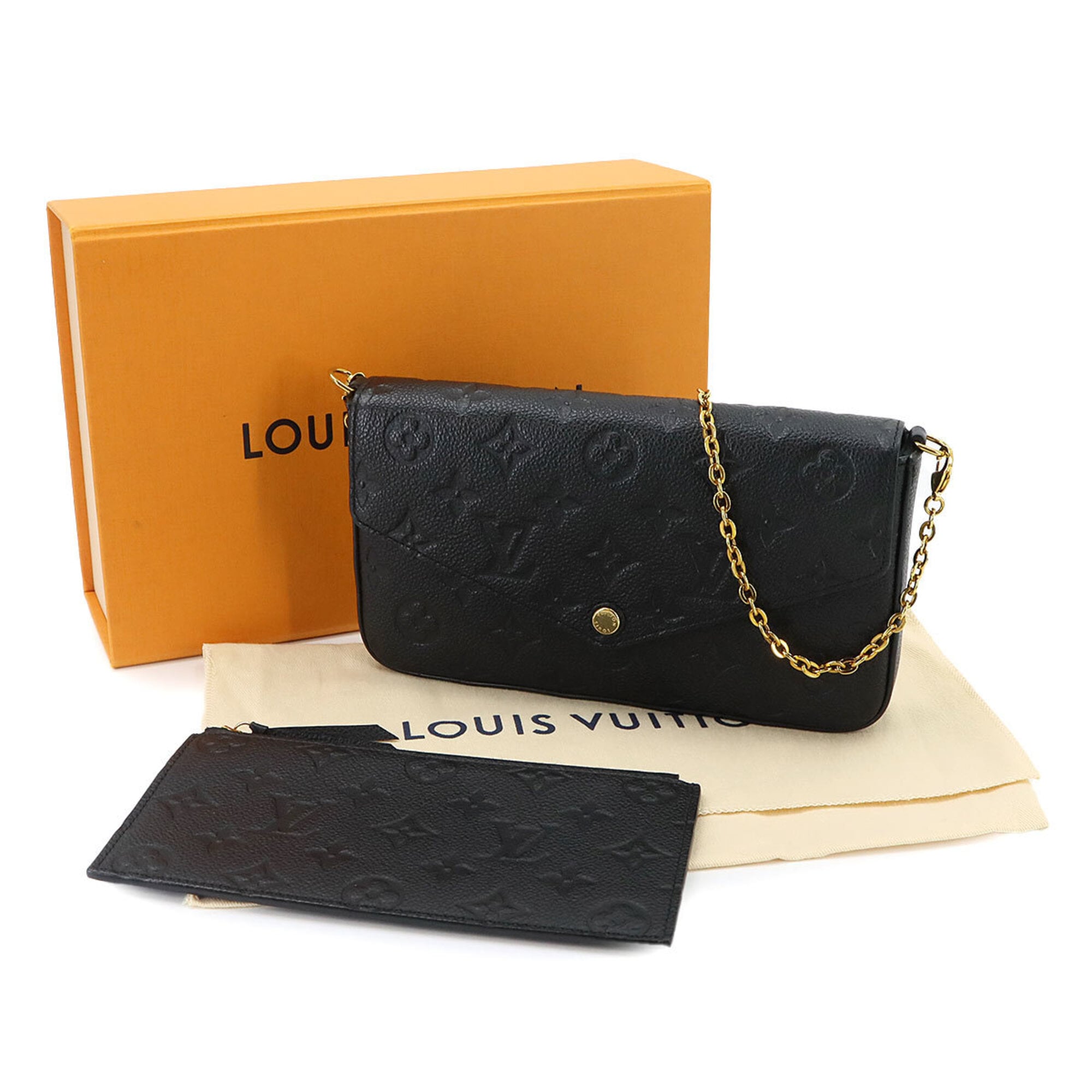 Louis Vuitton Monogram Empreinte Pochette Felicie Chain Wallet Leather Noir M82477 RFID — Like New