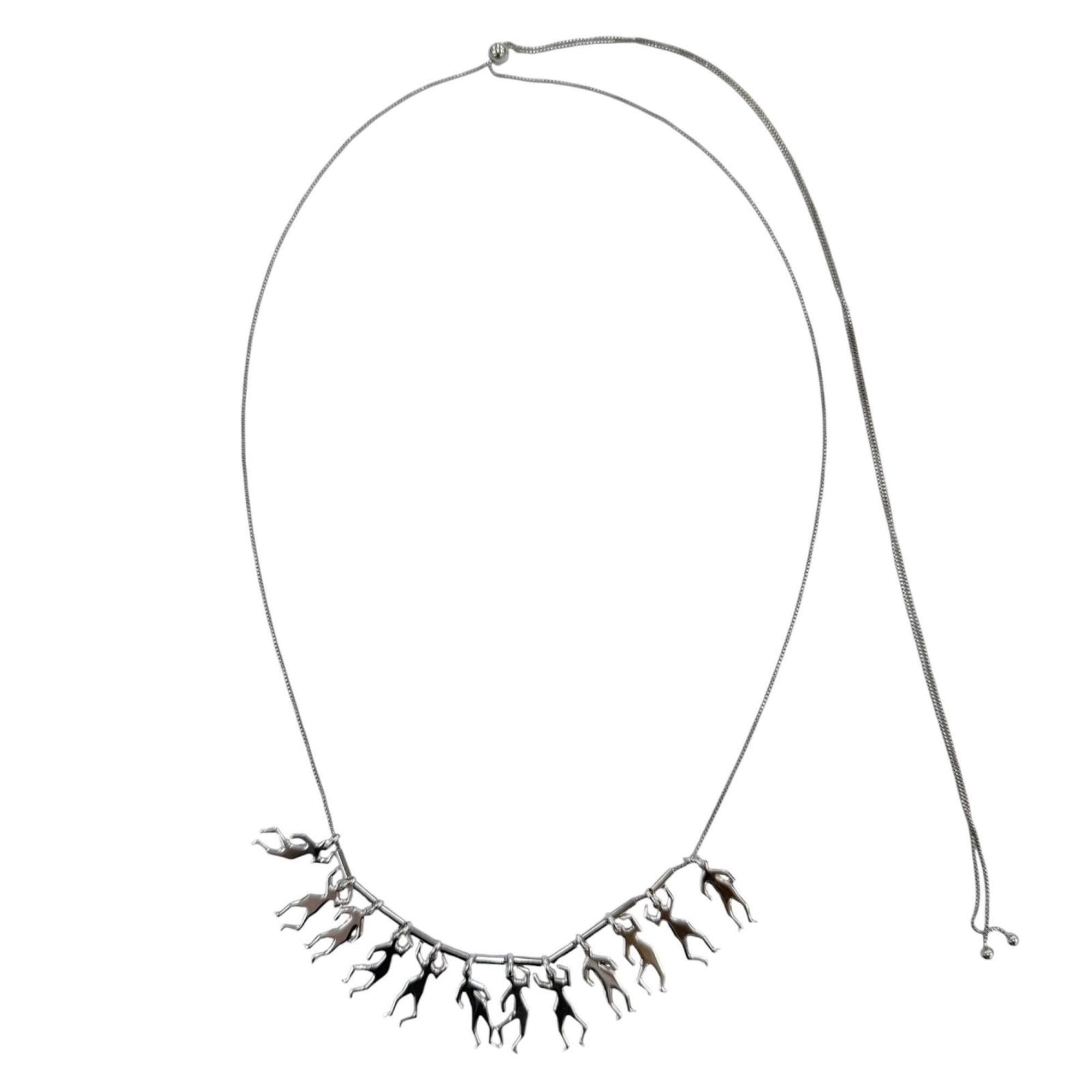 BOTTEGA VENETA AG925 Long Necklace, Silver, Made in Italy, Weight 17.1g, Women's, Comes with Box and Dust Bag — Like New