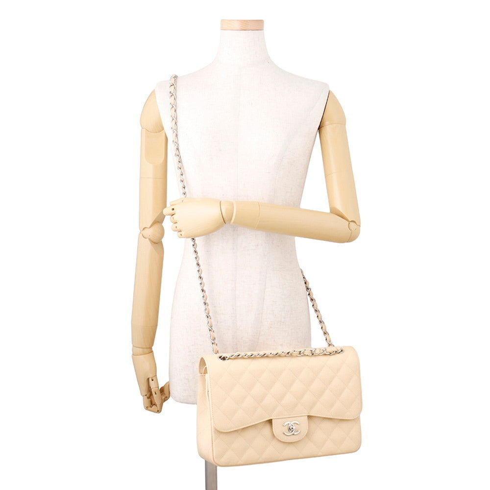 Chanel Chain Shoulder Bag Matelassé 30 Coco Mark Caviar Skin A58600 CHANEL Large Handbag Women's — Like New