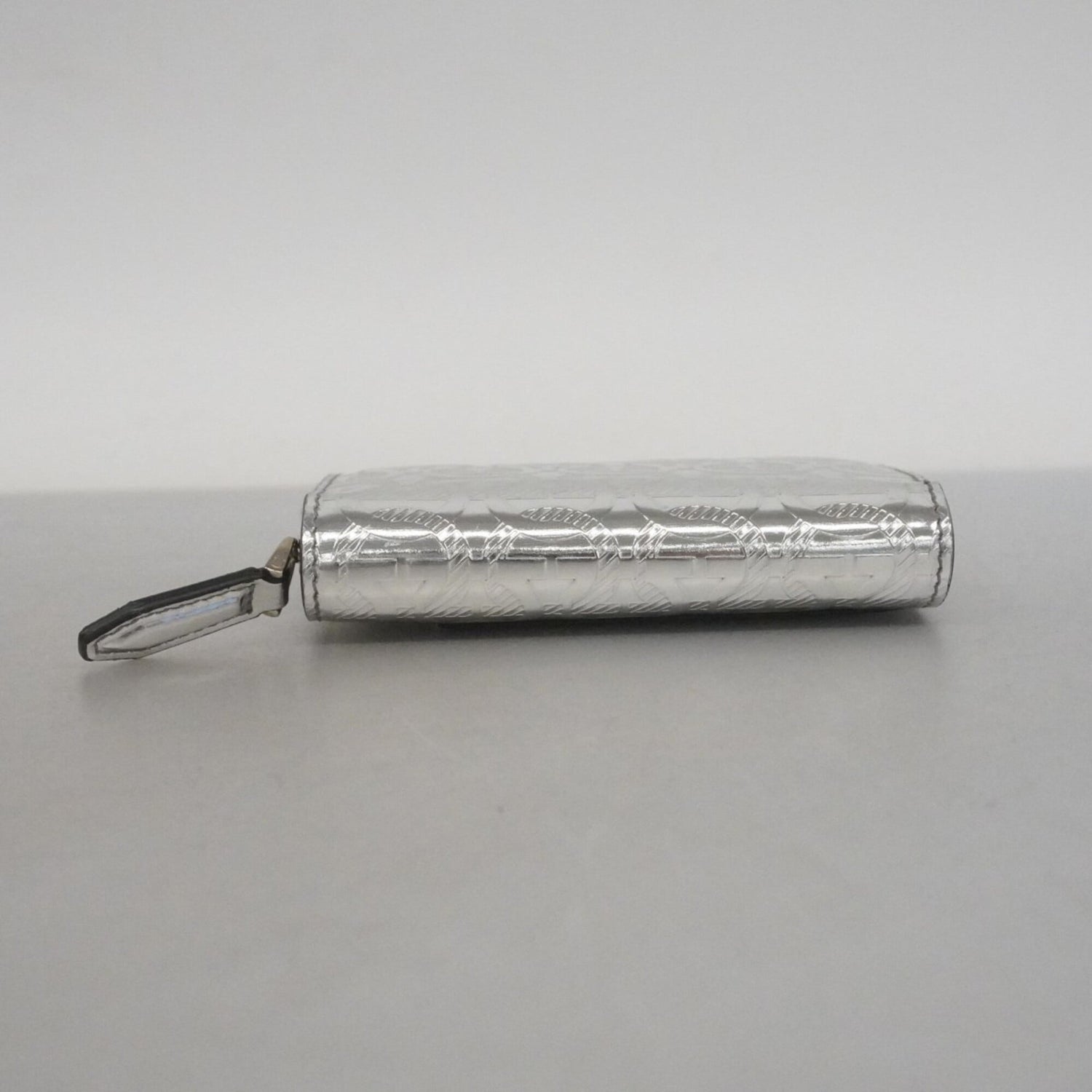 Salvatore Ferragamo wallet/coin case, Gancini leather, silver, women's.