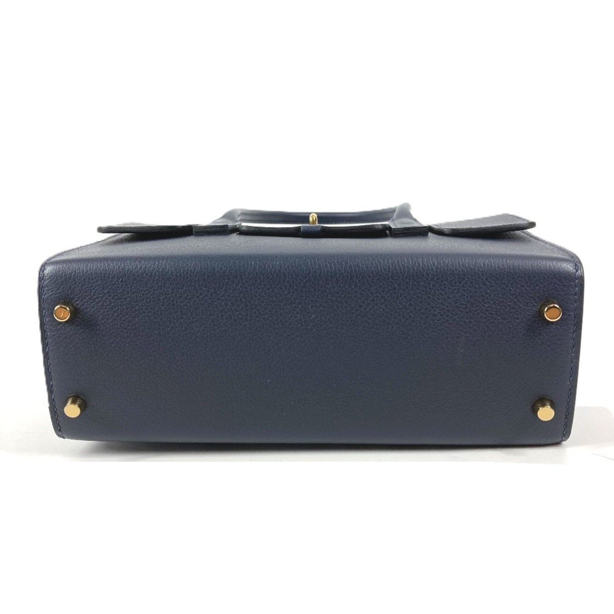 HERMES New Drug 22 Tote Bag, Crossbody Handbag, Shoulder Evercolor, Men's/Women's, Navy, Like — Like New