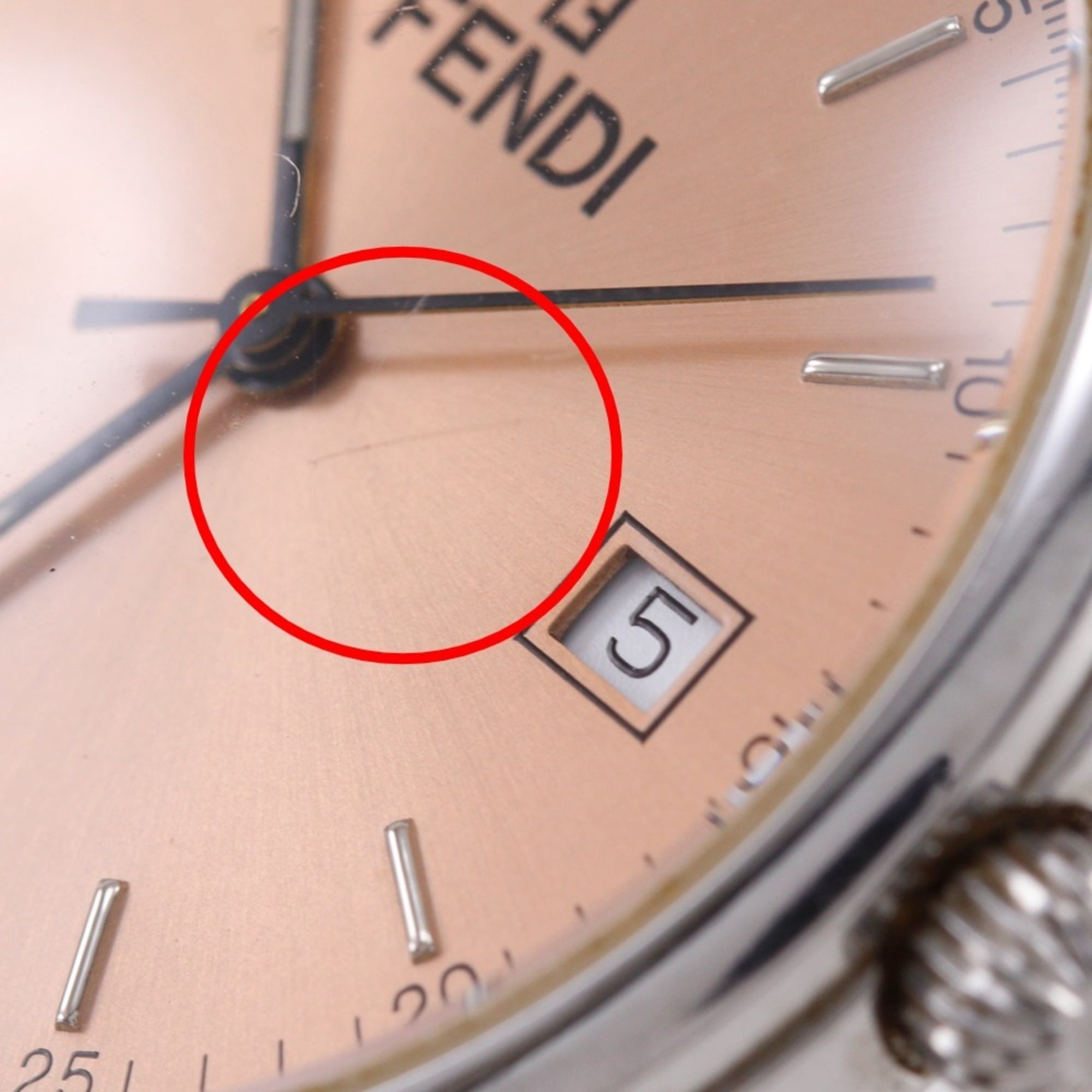 Fendi Olologi Women's Watch 210G Stainless Steel Quartz Analog Bronze Dial — Good