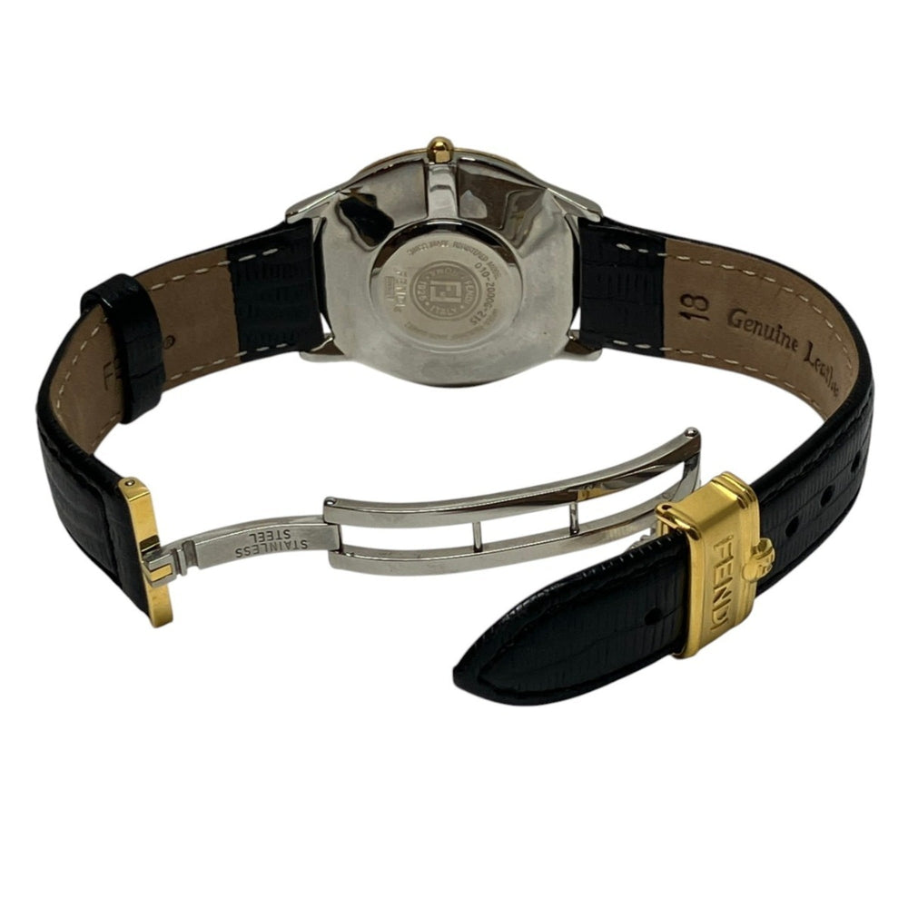 Fendi watch, total weight 41.2g, stainless steel, genuine leather strap, quartz movement, white dial, 2000G — Good