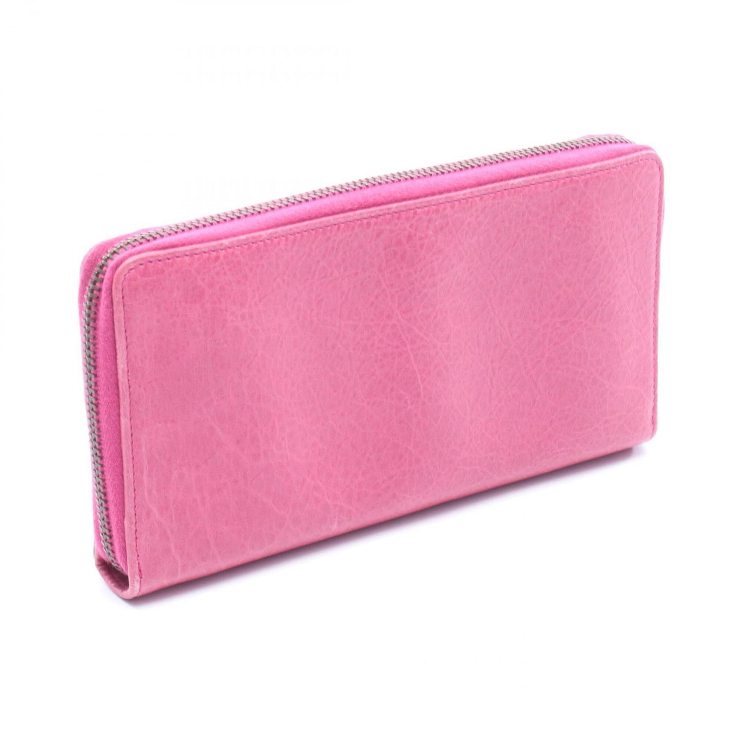 Balenciaga Classic Continental Round Long Wallet, Leather, Women's, Pink, 253036