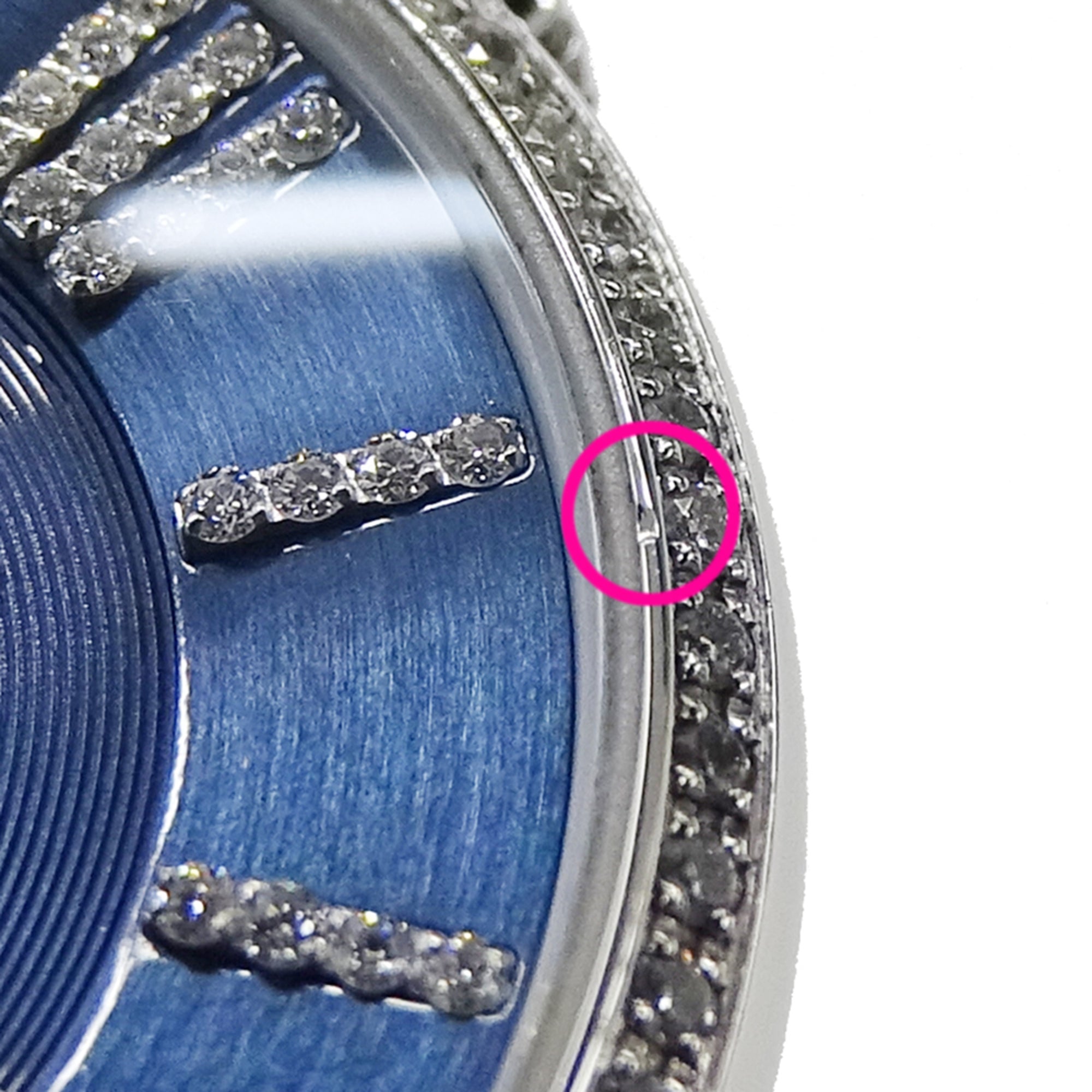 Tiffany & Co. Women's Atlas Diamond Quartz Watch, Stainless Steel (SS), Silver/Navy, 69291651, Polished — Good