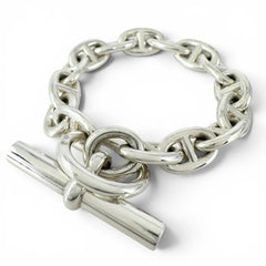 HERMES Chaine d'Ancre PM bracelet, AG925, 15 links, silver, made in France, 2025 model, weight 32.85g, women's — Like New