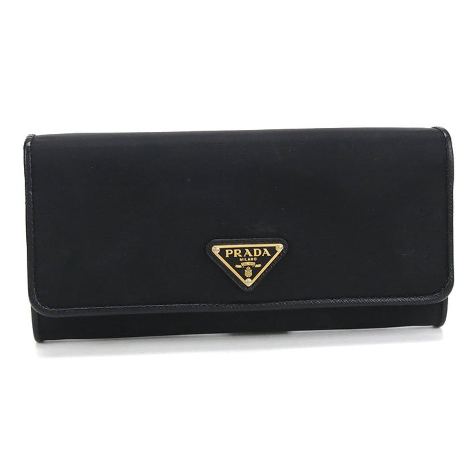 PRADA Triangle Wallet, Bi-fold with Coin Pocket, 1MH132 UZ0 F0X3X, Women's, Black