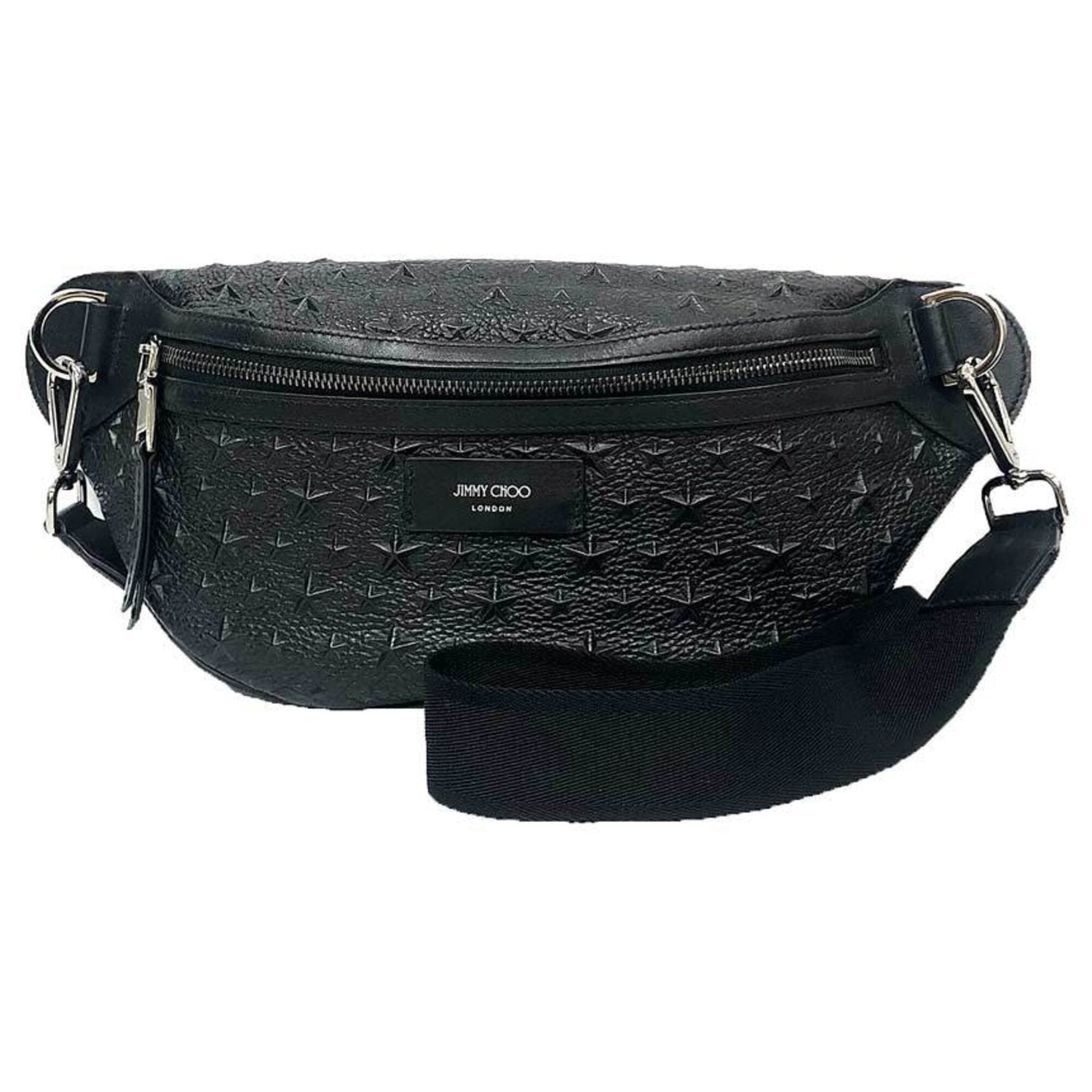 JIMMY CHOO YORK Crossbody Bag EMG 204 BLACK Star Embossed