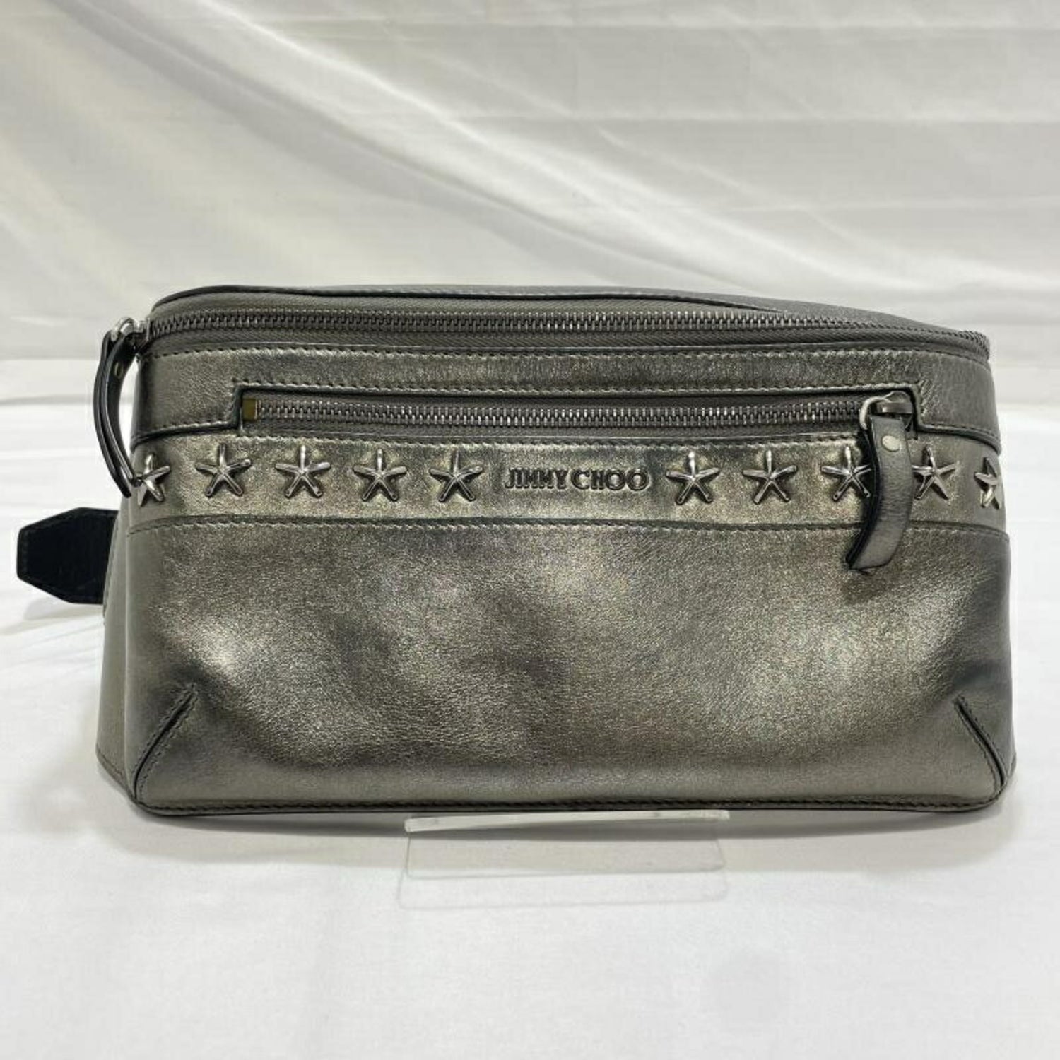 JIMMY CHOO Star Studded Body Bag, Metallic Gray