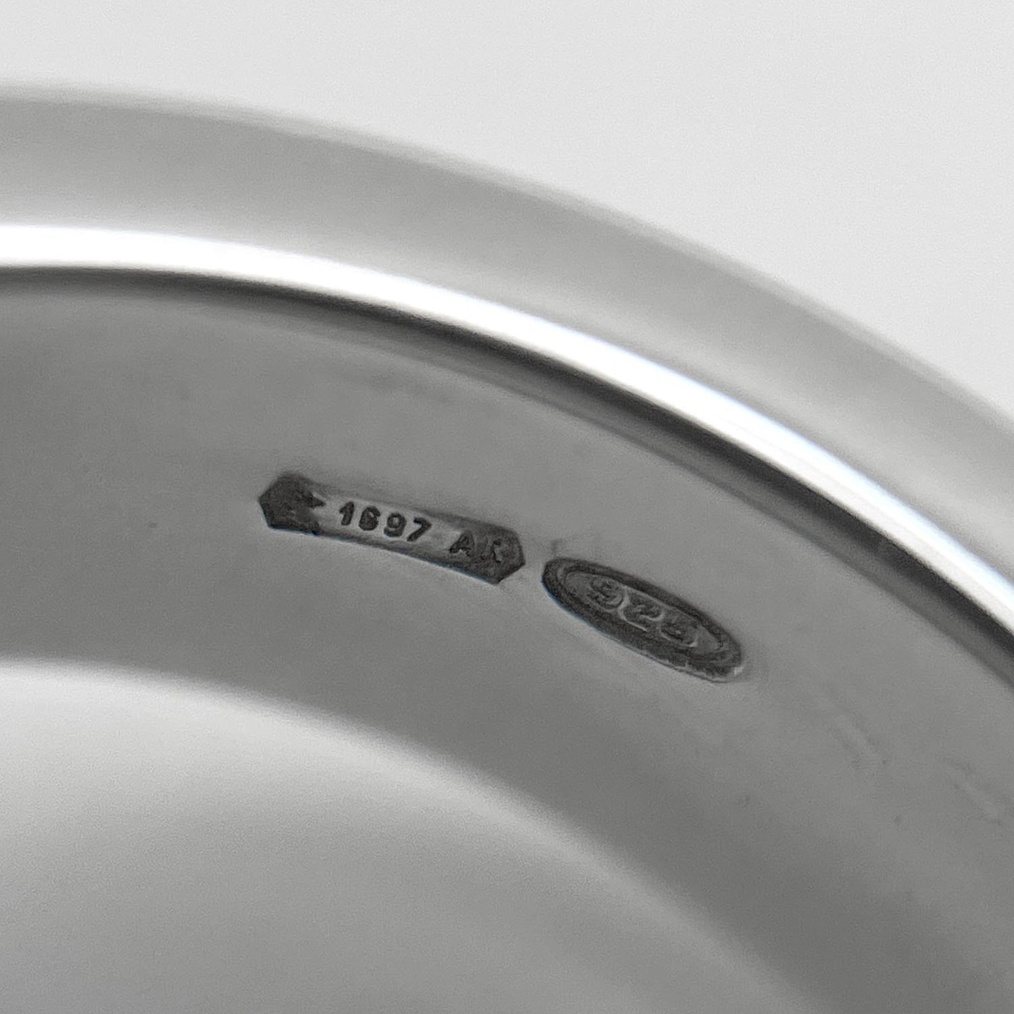 GUCCI trademark oval logo ring, SV925 silver, item number 7783, for men and women — Like New