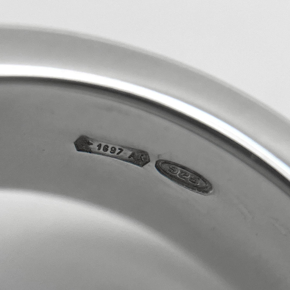 GUCCI trademark oval logo ring, SV925 silver, item number 7783, for men and women — Like New