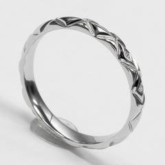 Chanel Matelassé Small Ring, Size 6.5, Platinum 950, Approx. 2.4g — Like New