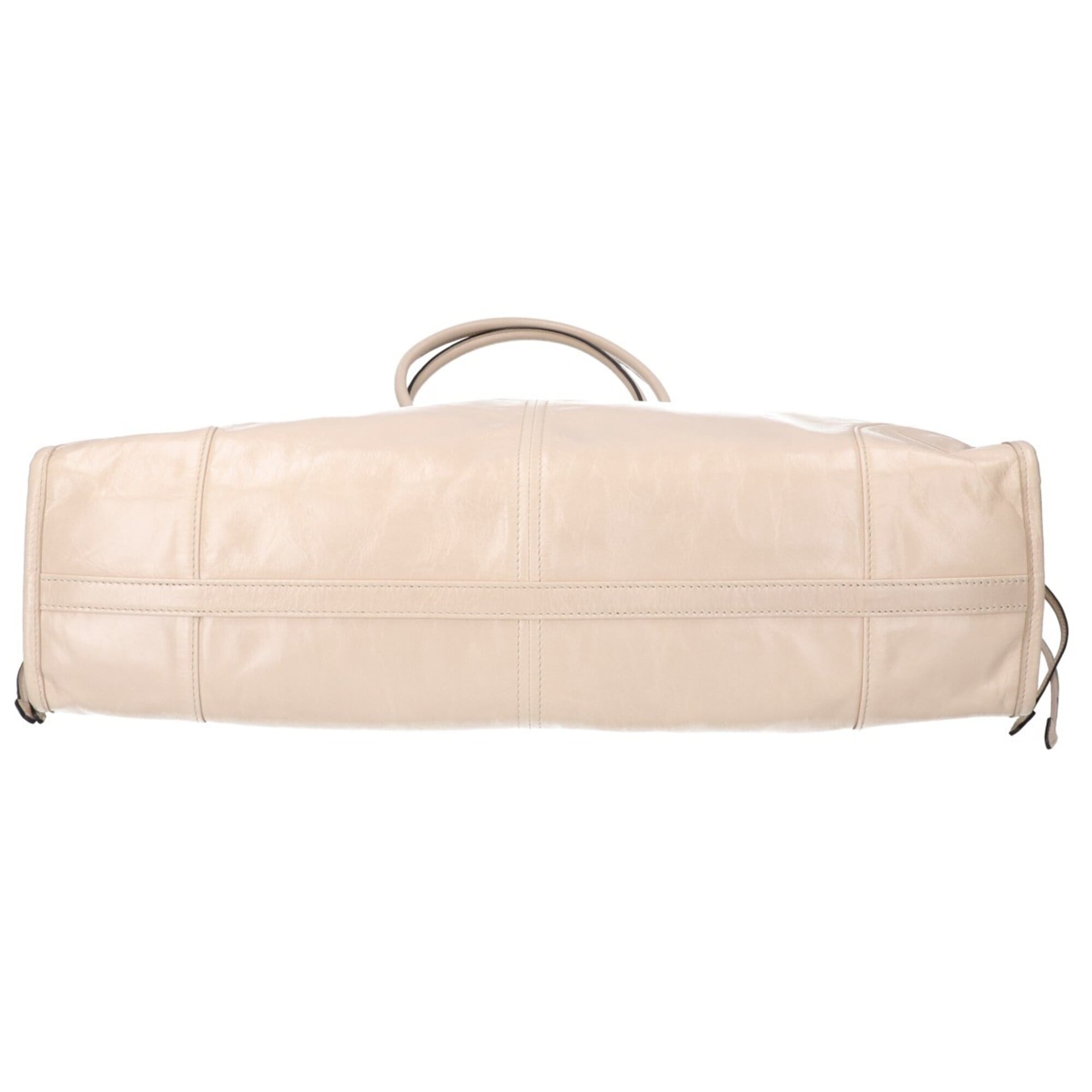 PRADA 1BA439 Bonnie Extra Large Nappa Leather Handbag with Strap - Travertine Women's — Like New