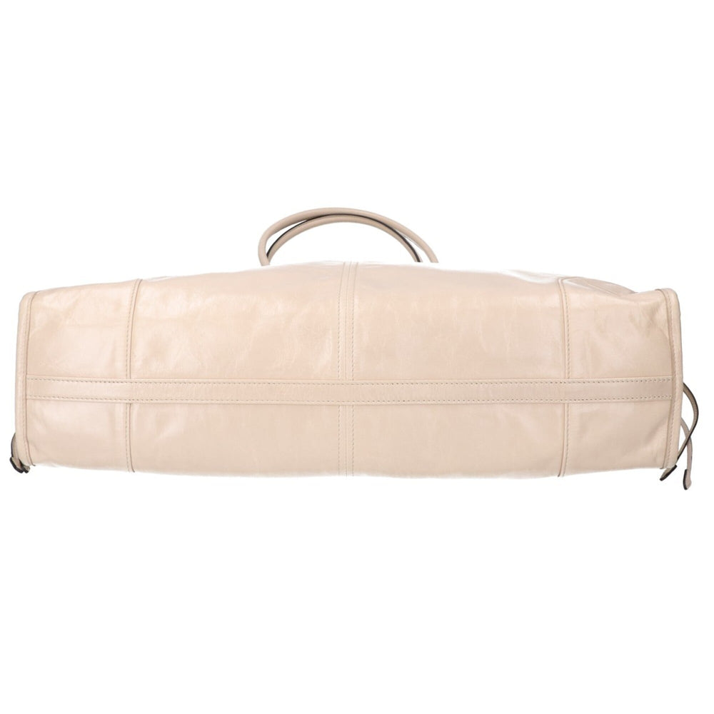 PRADA 1BA439 Bonnie Extra Large Nappa Leather Handbag with Strap - Travertine Women's — Like New