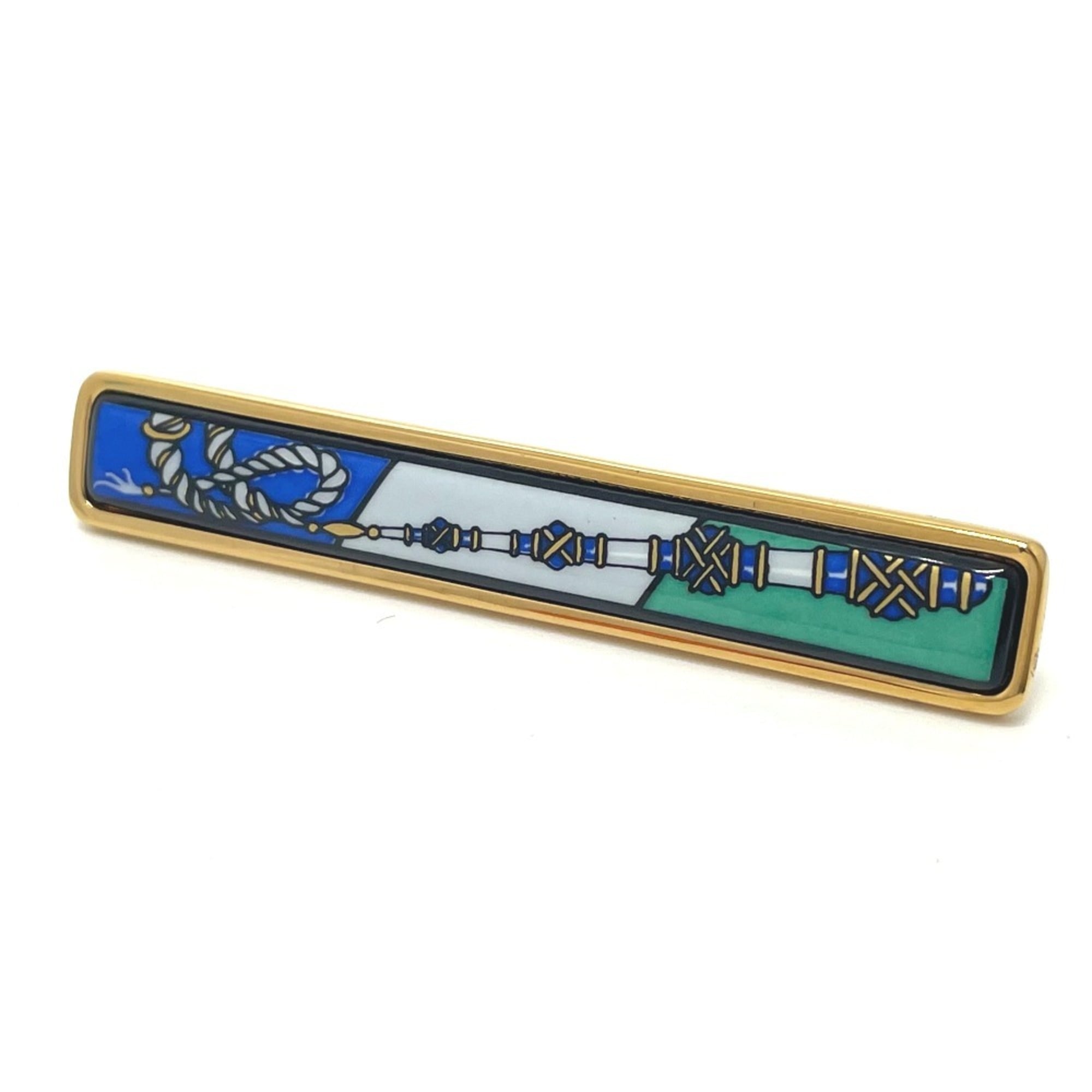 HERMES Hermes Takayaki enamel pin tuck brooch metal ladies gold — Like New