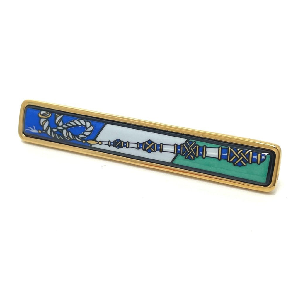HERMES Hermes Takayaki enamel pin tuck brooch metal ladies gold — Like New