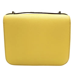 Hermes Constance 3 Mini Shoulder Bag for Women, Bag, Crossbody Leather, HERMES B Stamp, Chevre Yellow Silver Hardware, 2023 Model — Like New