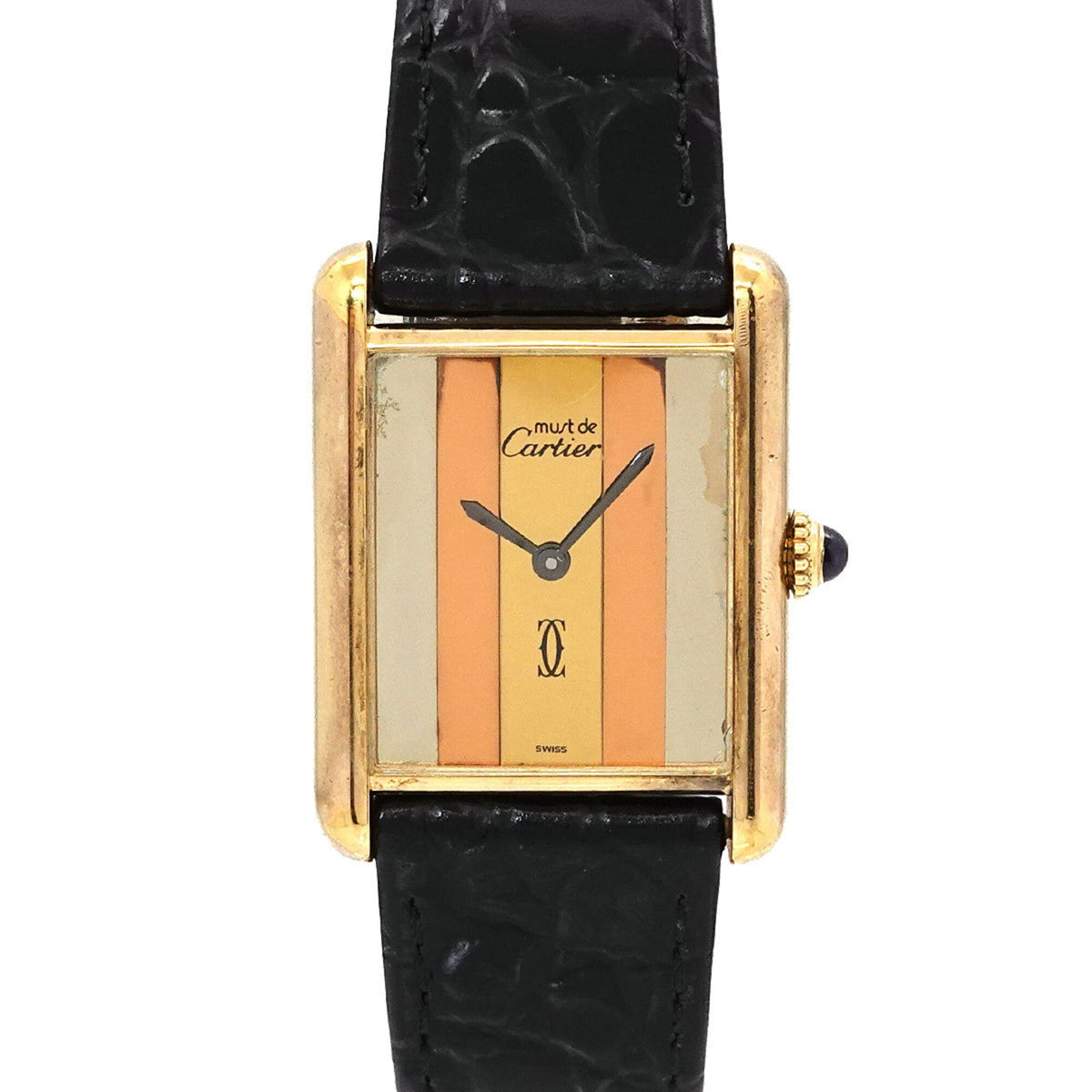 Cartier Must Tank Vermeil Trinity Ladies Watch, 3 Colors, SV925, Manual Winding Watch — Very Good