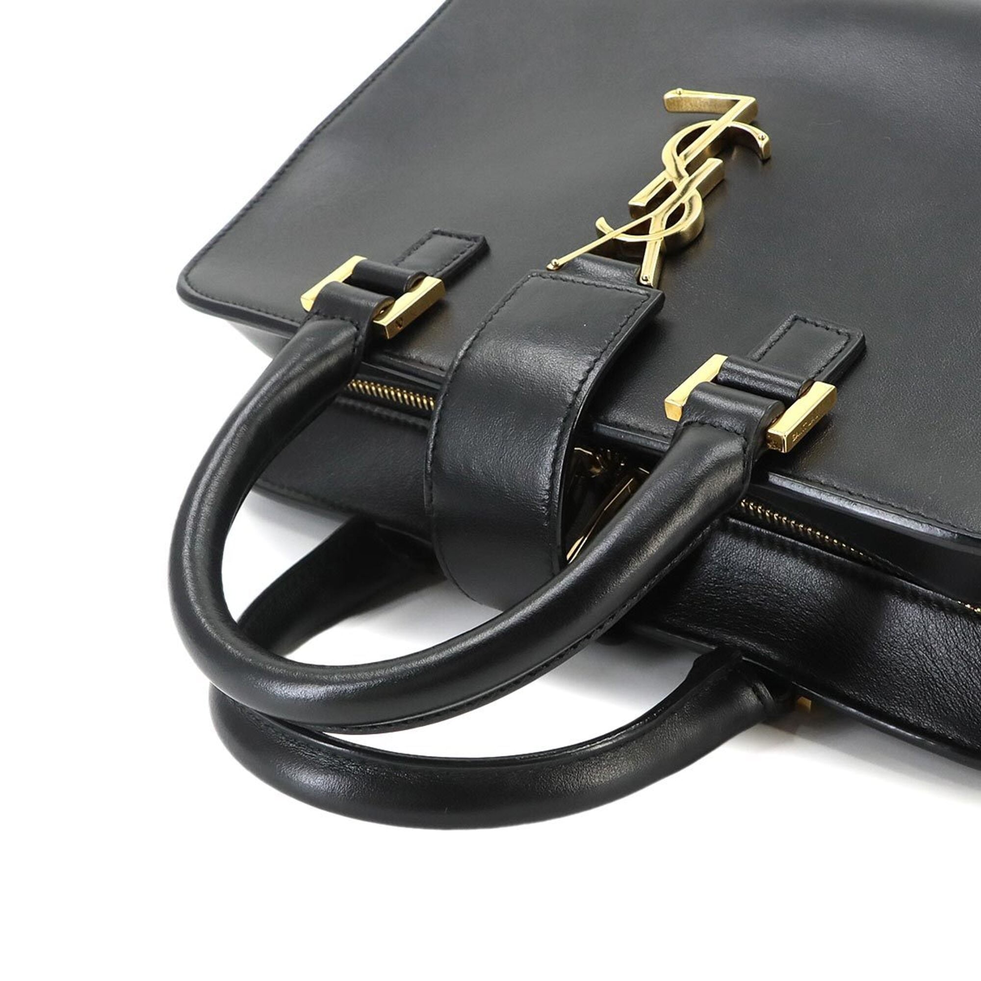 Saint Laurent Baby Cabas 2-way Hand/Shoulder Handbag, Leather, Black, 472466 — Like New