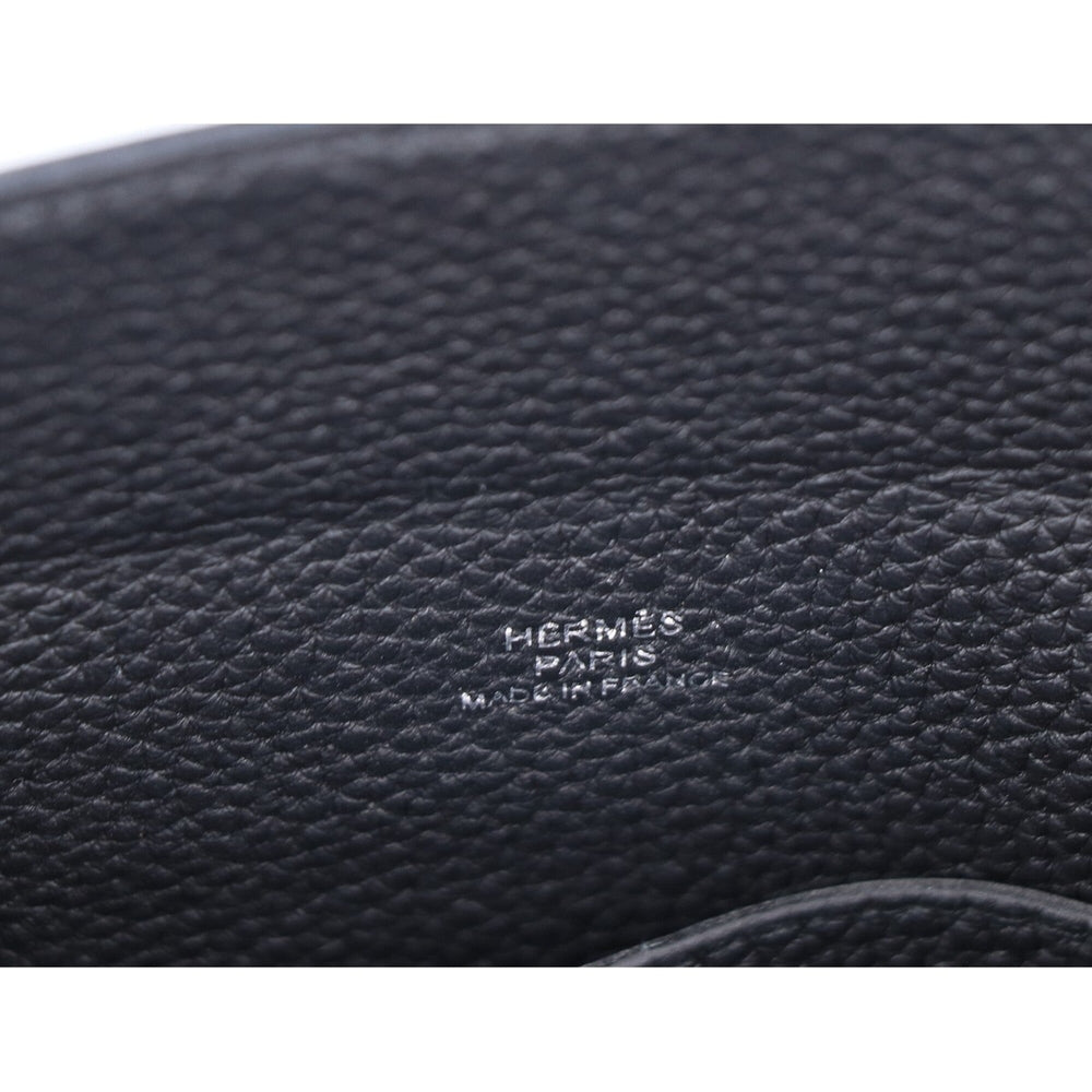 HERMES Hermes K stamp Togo Videpoche Shoulder Bag Black Silver Hardware Women's — Like New