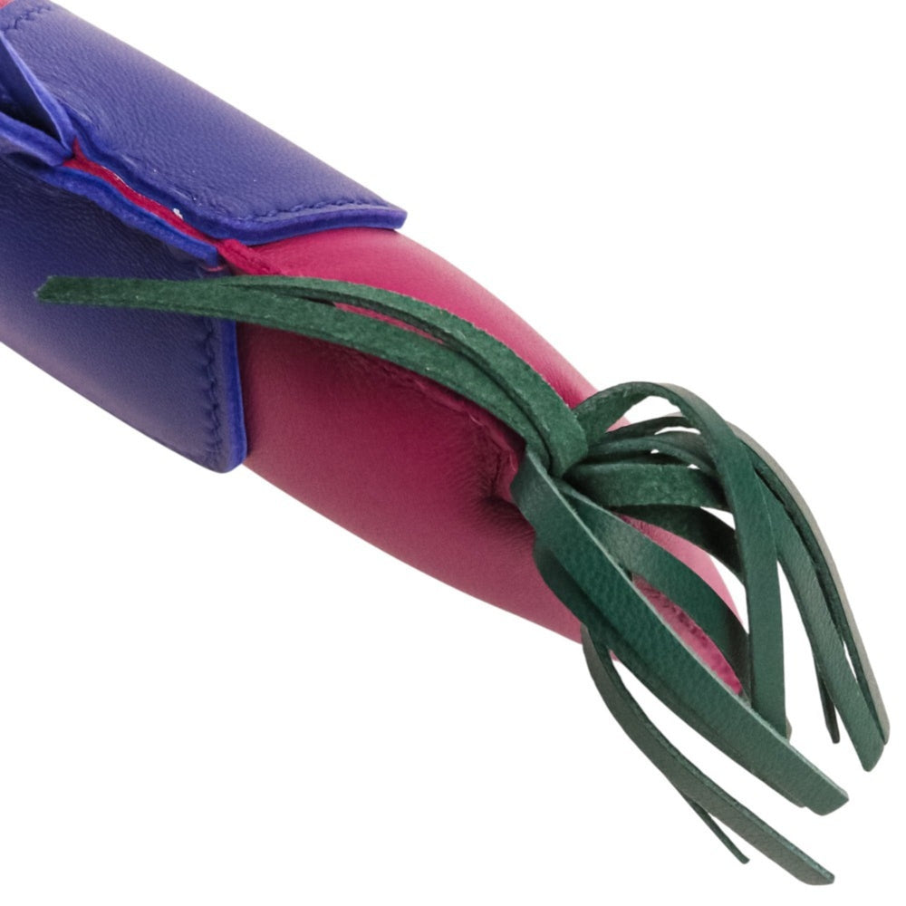 HERMES Rodeo GM Leather Accessory Bag Charm, Agneau Milo Purple, Women's — Like New