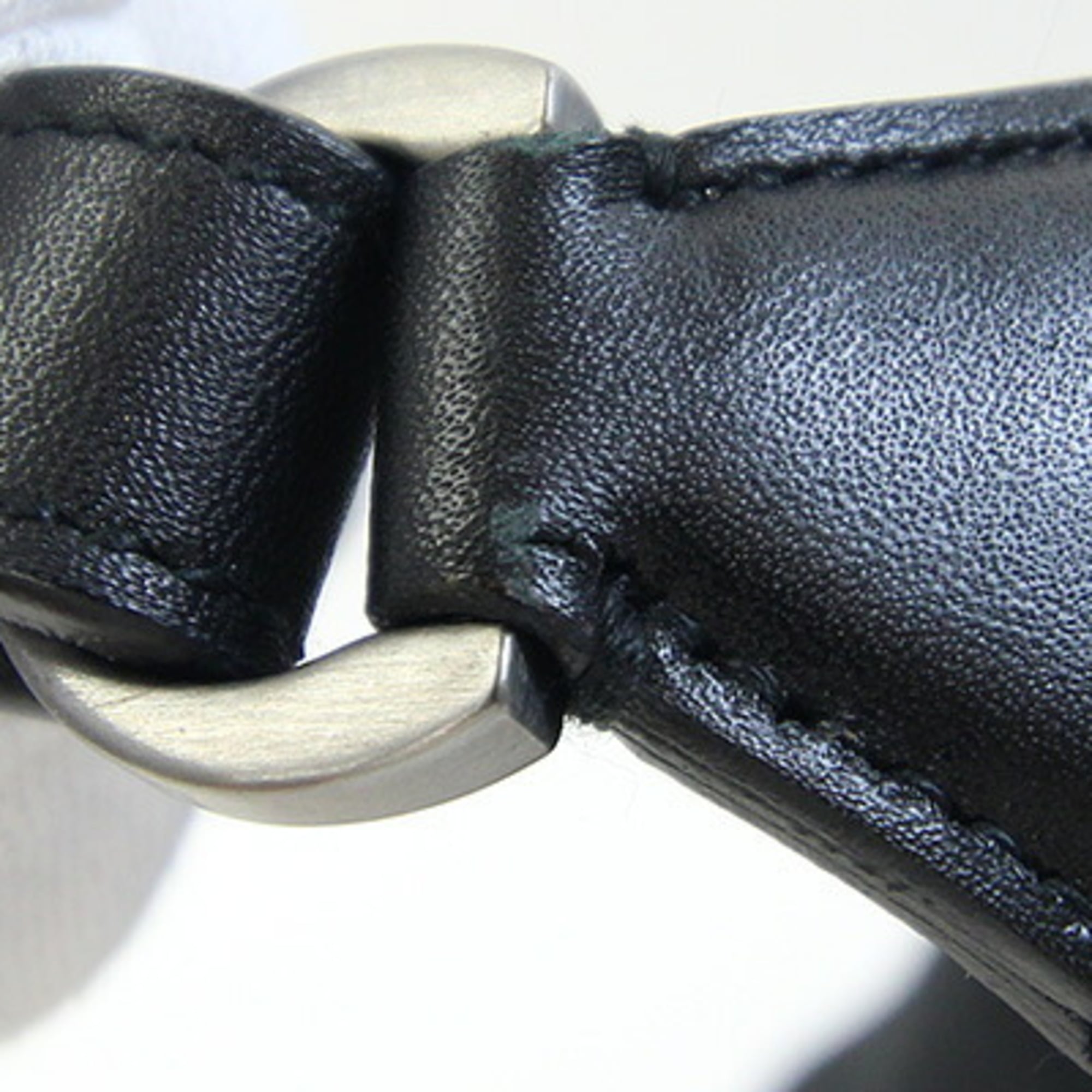 Salvatore Ferragamo Ferragamo Gancini 22 3690 Black Nylon Leather Handbag Pouch for Women Salvatore — Like New