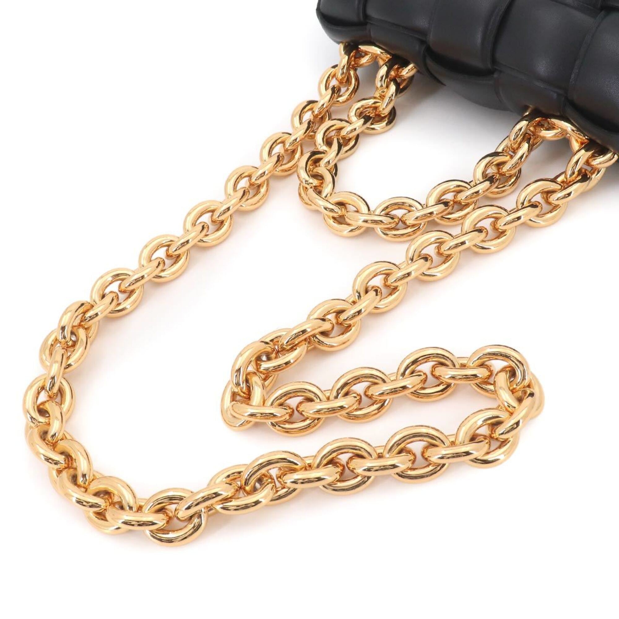 Bottega Veneta Intrecciato Chain Cassette 2-way Hand/Shoulder Handbag Leather Black 631421 — New - Store Return